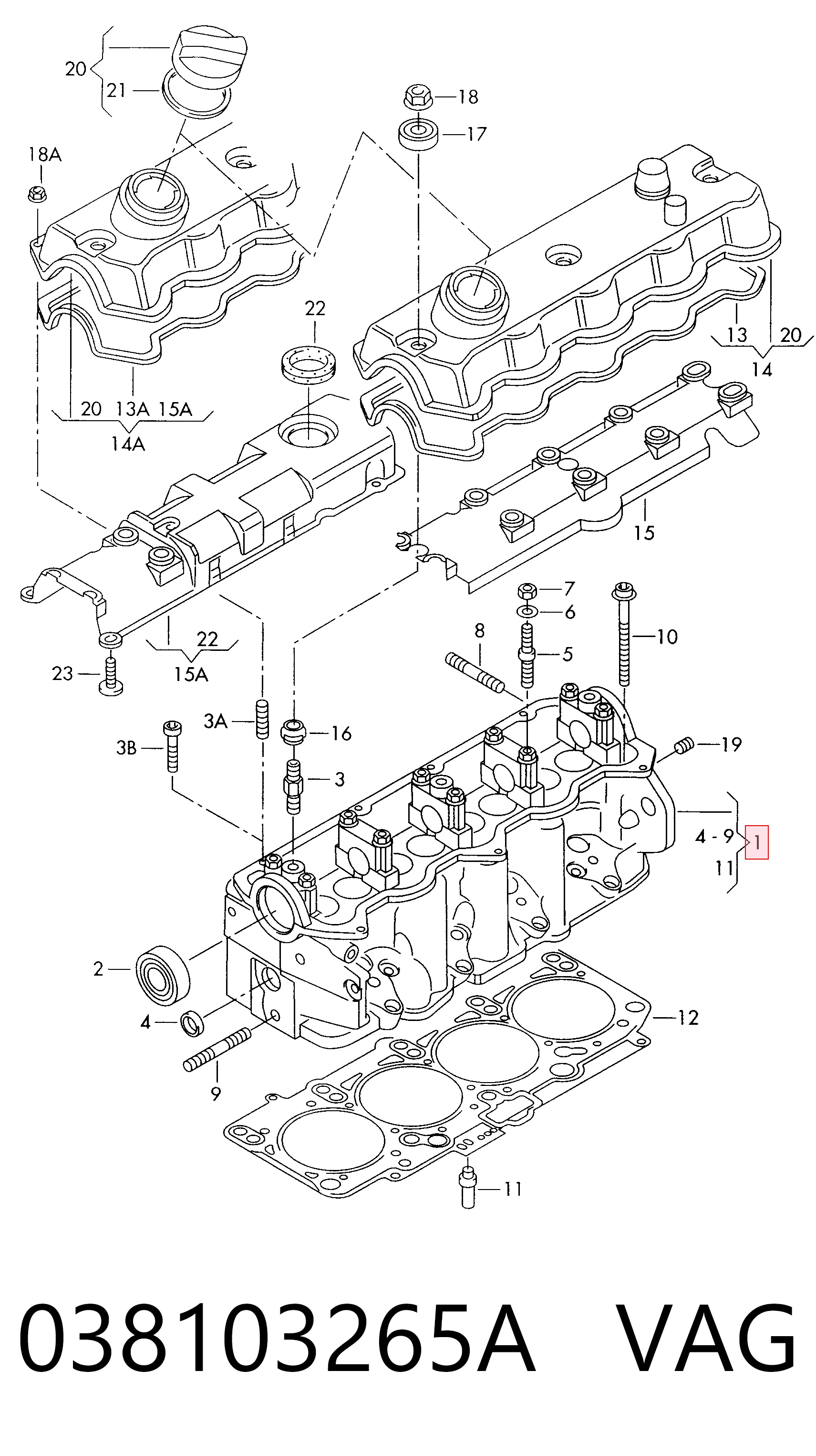 Cabeza del motor Volkswagen Bora  (1998-2005)