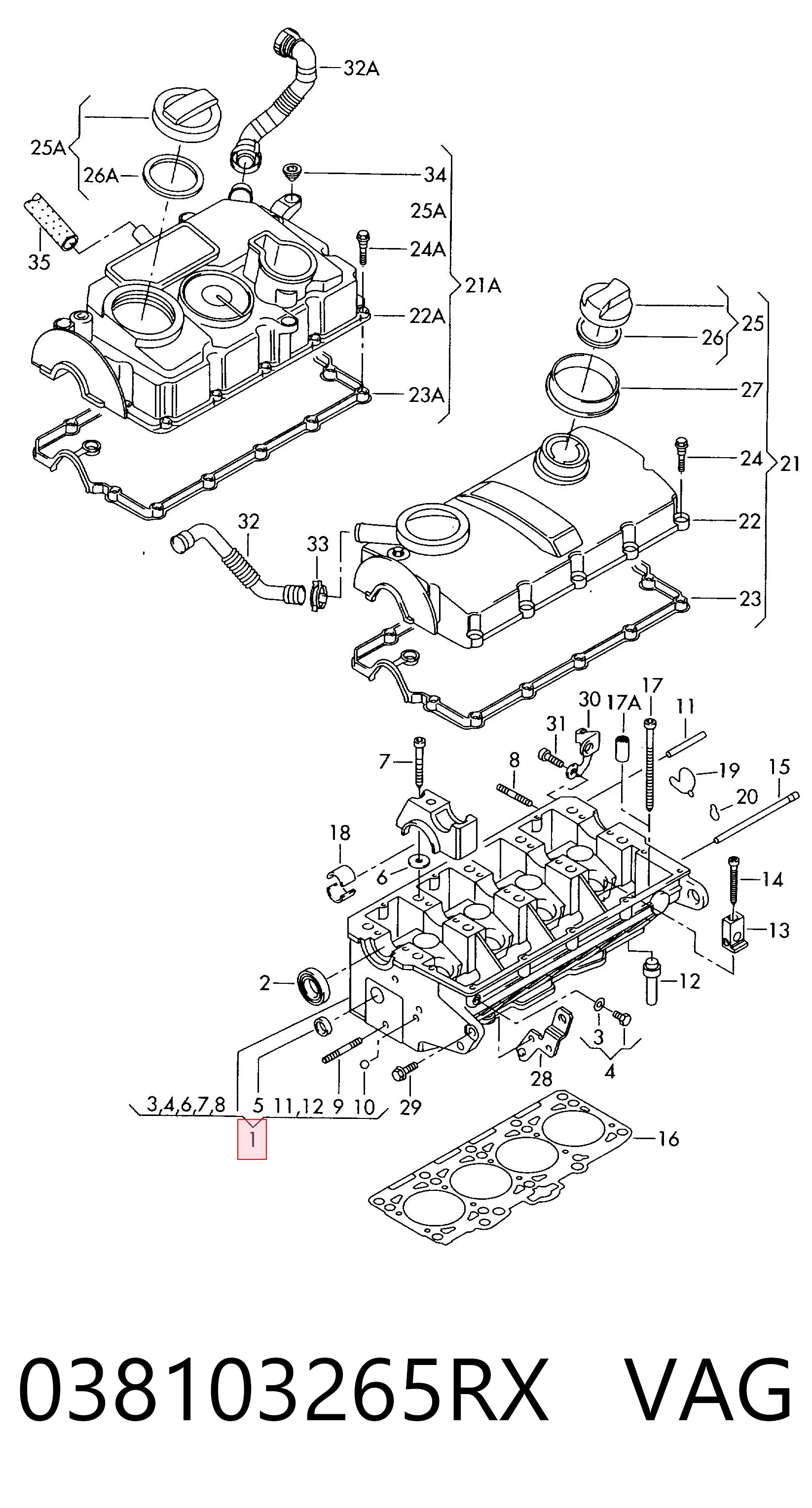 Cabeza del motor Skoda Octavia I (1998-2011)