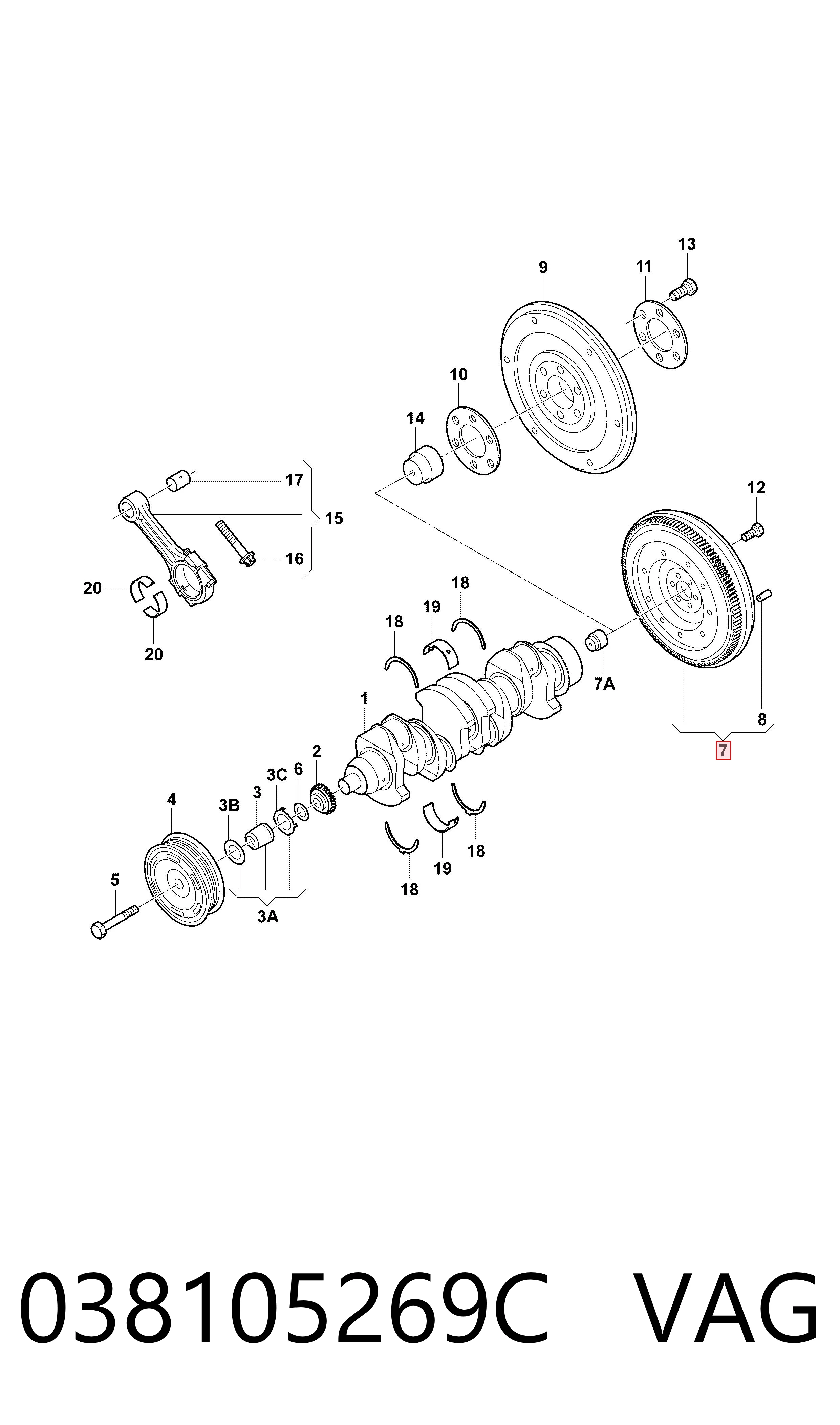 038105269C VAG Volante de motor