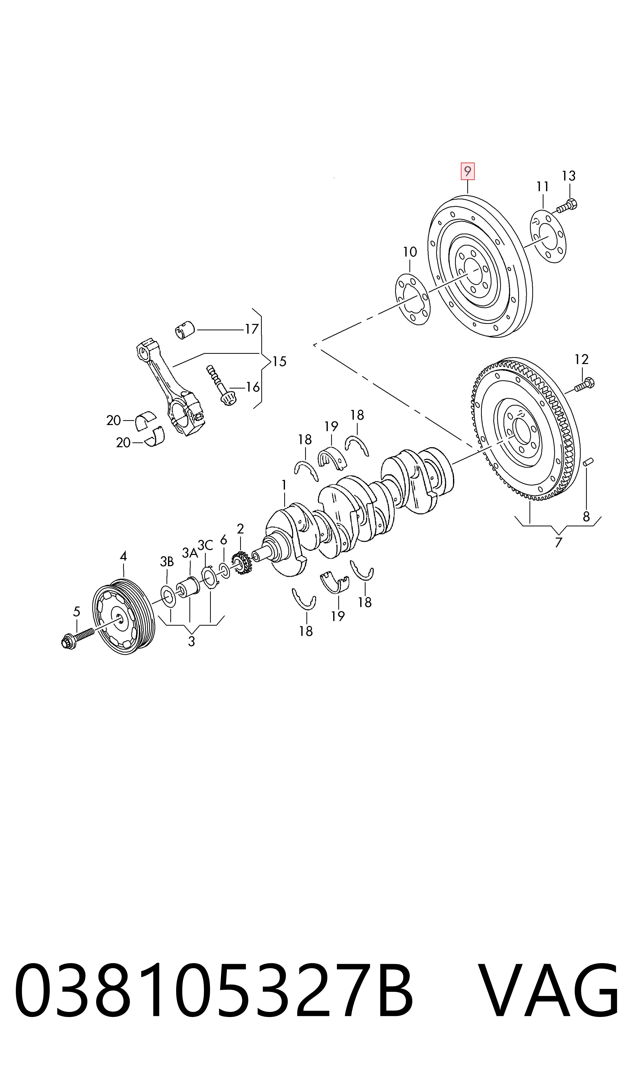 038105327B VAG Volante de motor