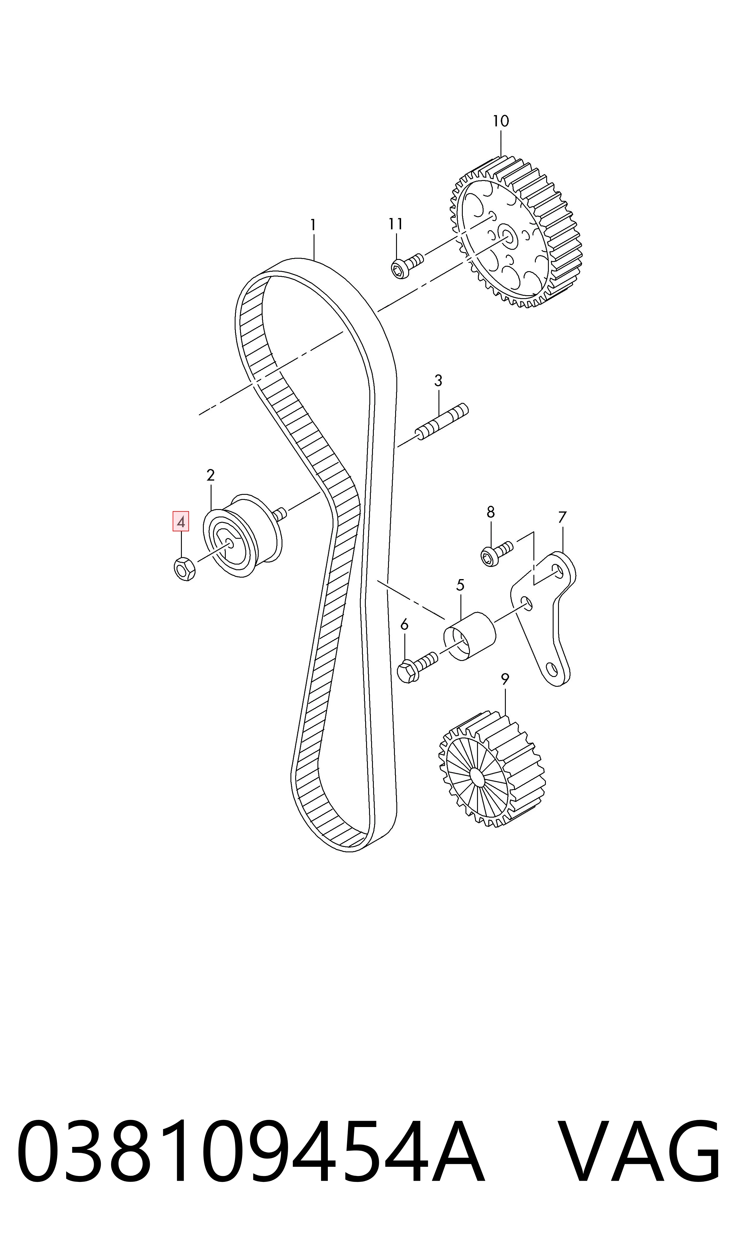 038109454A VAG Tornillo (tuerca) de sujeción