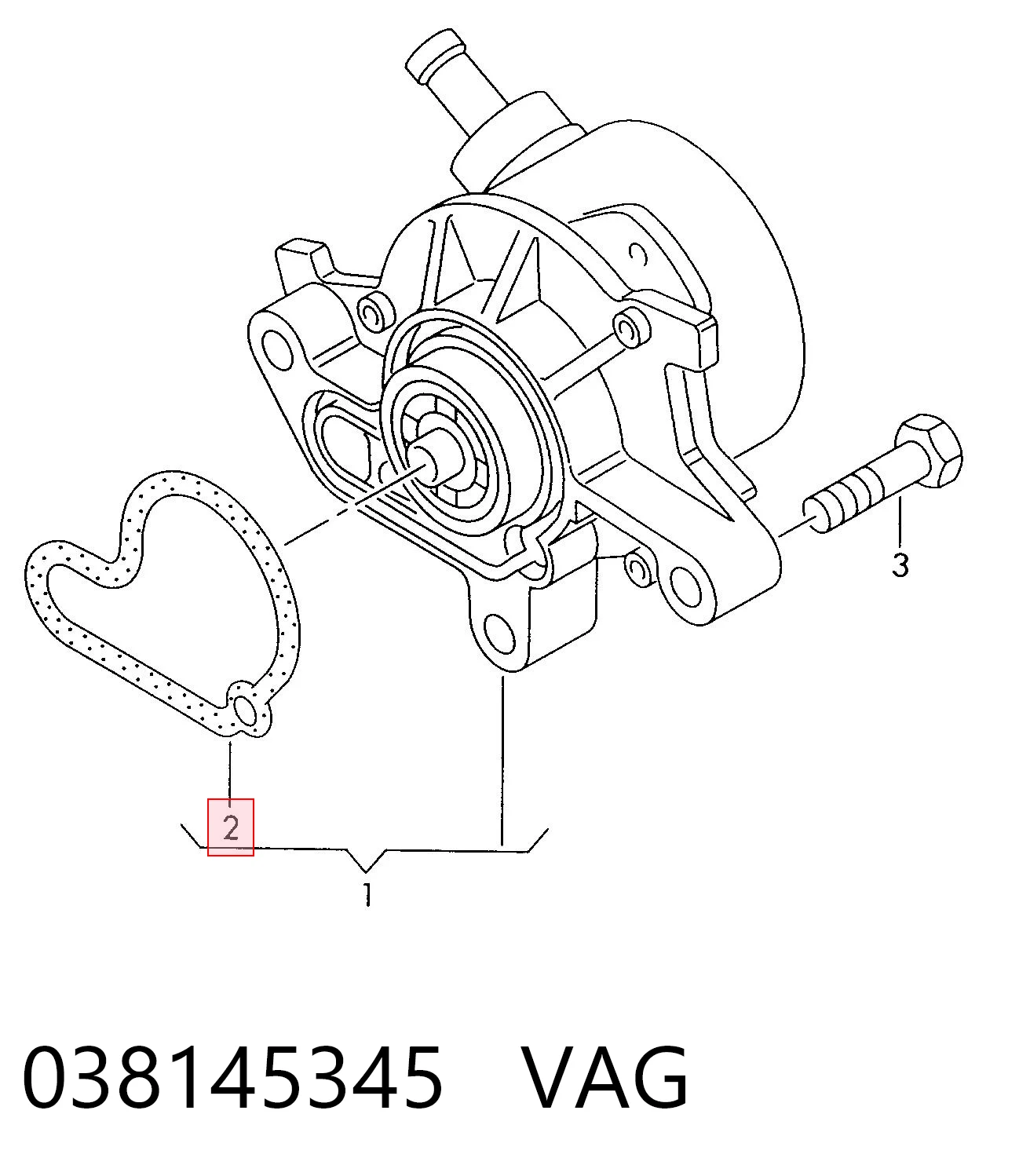 038145345 VAG Junta de la bomba de vacío