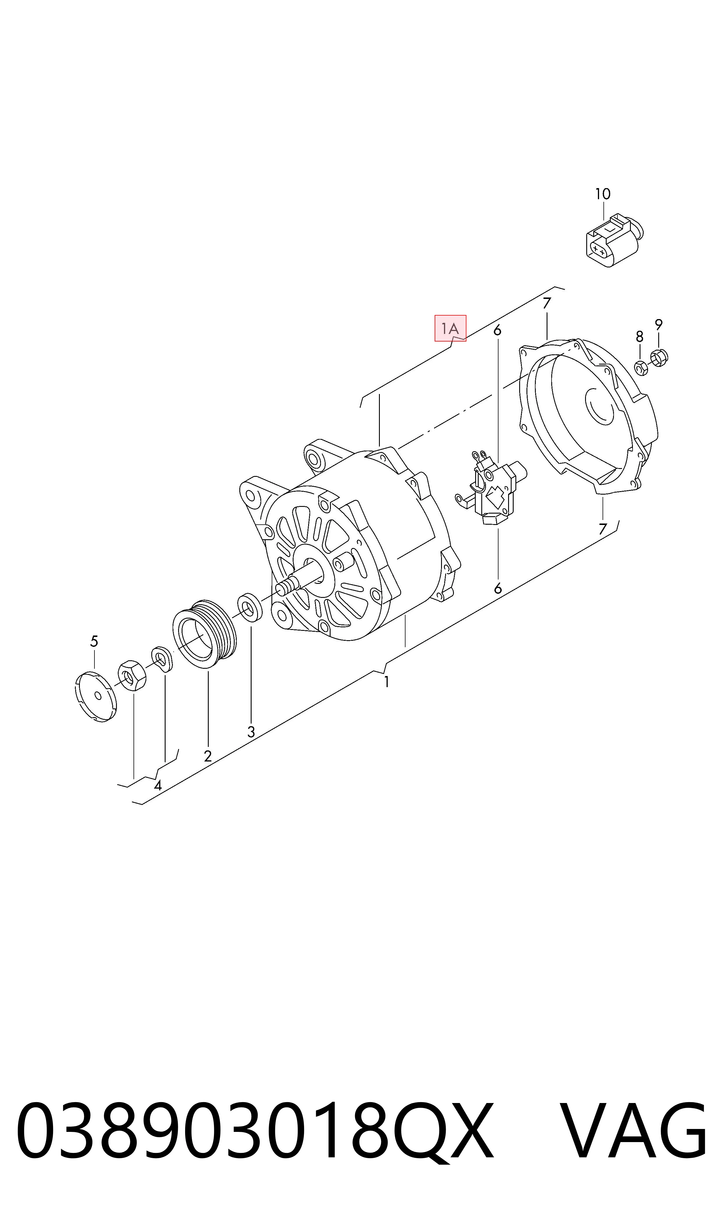 038903018QX VAG Alternador de coche