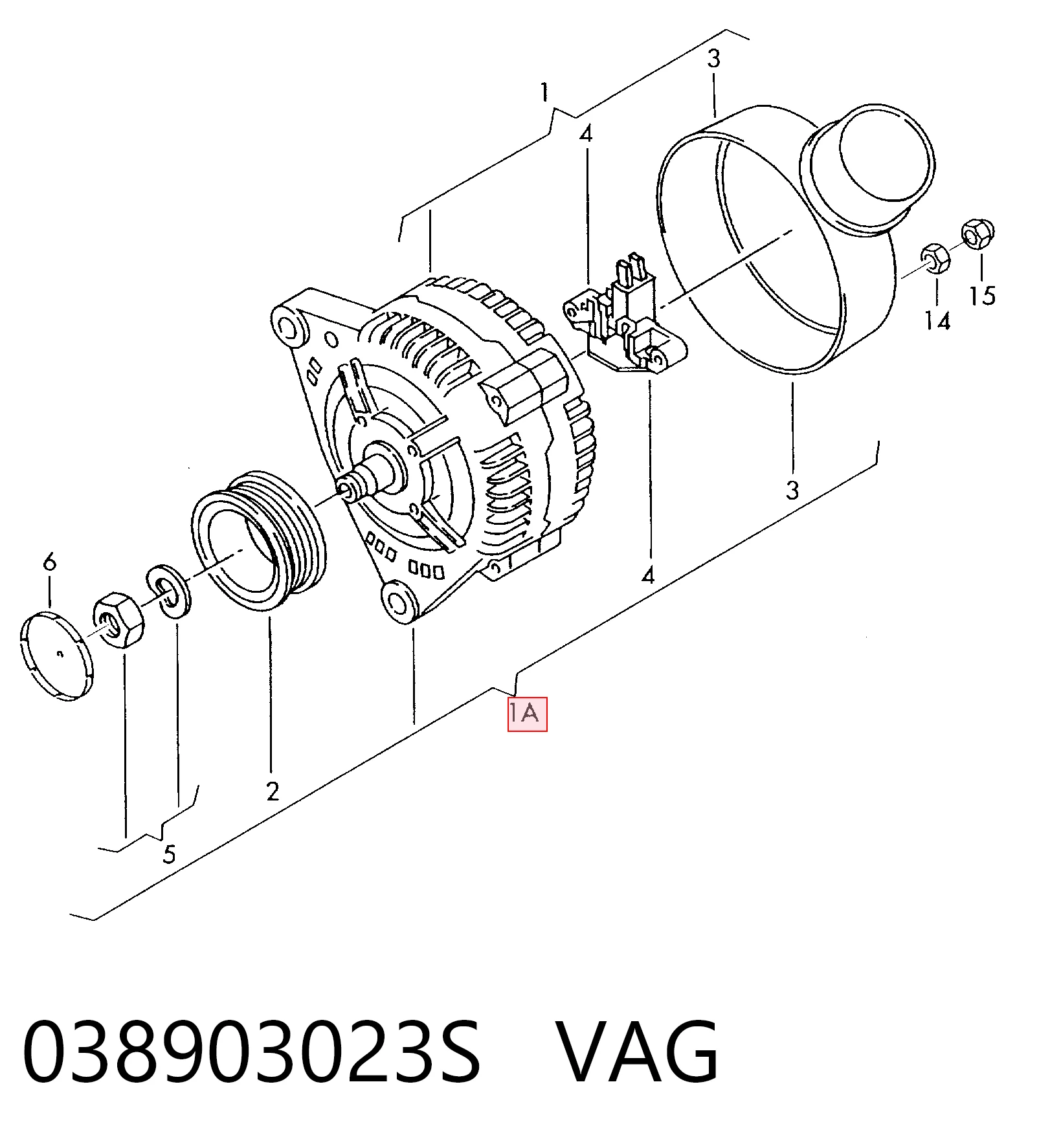 038903023S VAG Alternador de coche