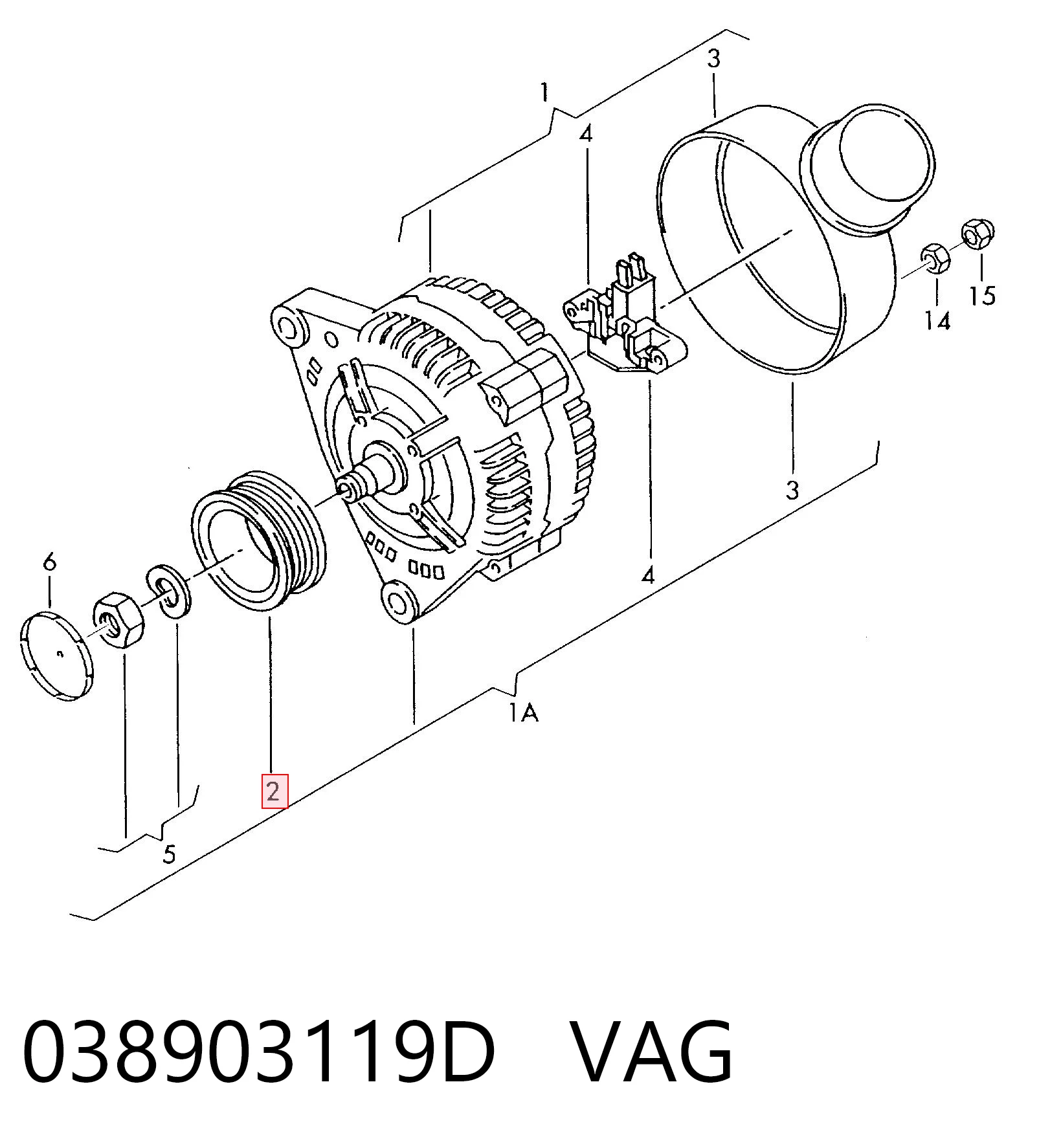 038903119D VAG Rueda libre alternador 