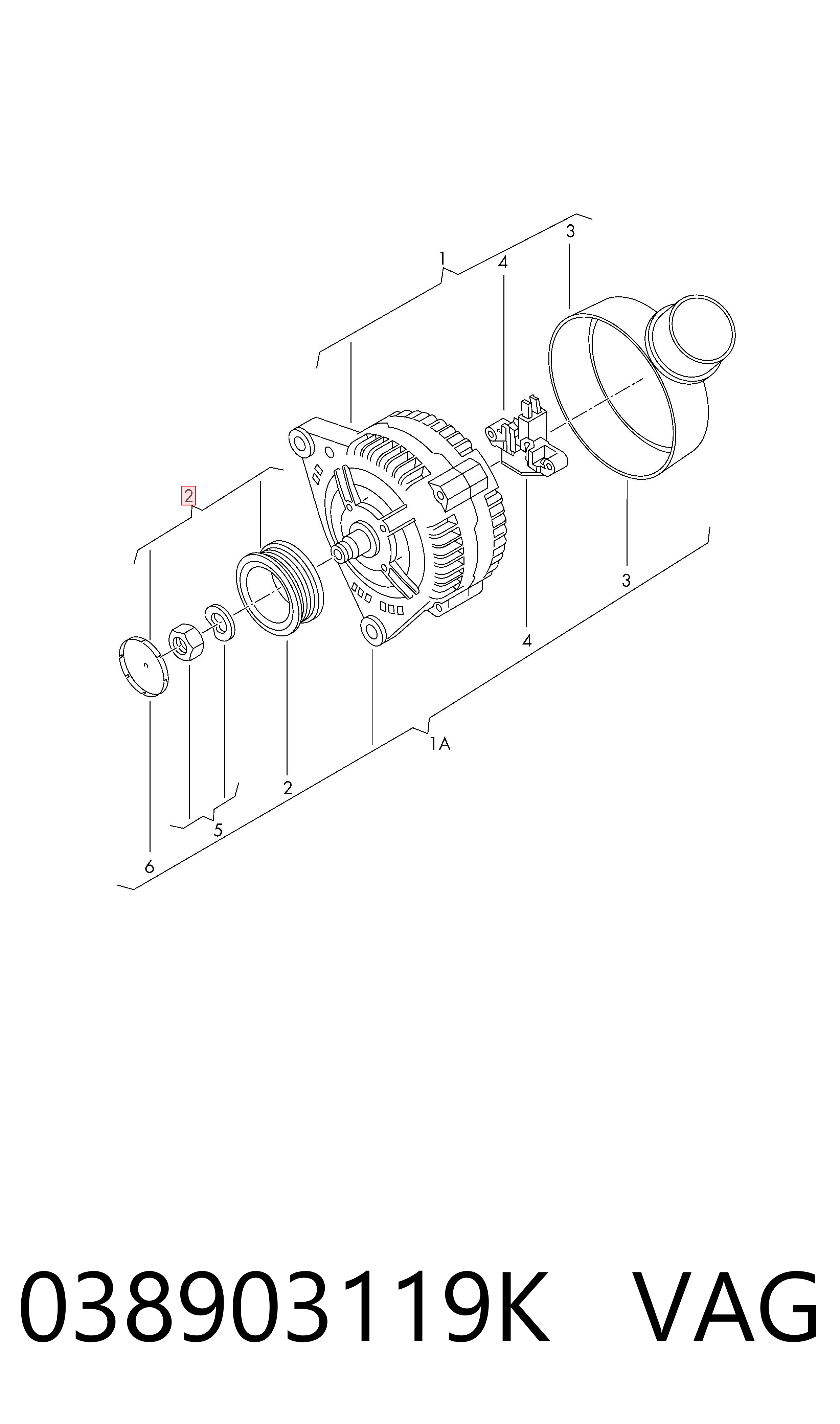 038903119K VAG Rueda libre alternador 