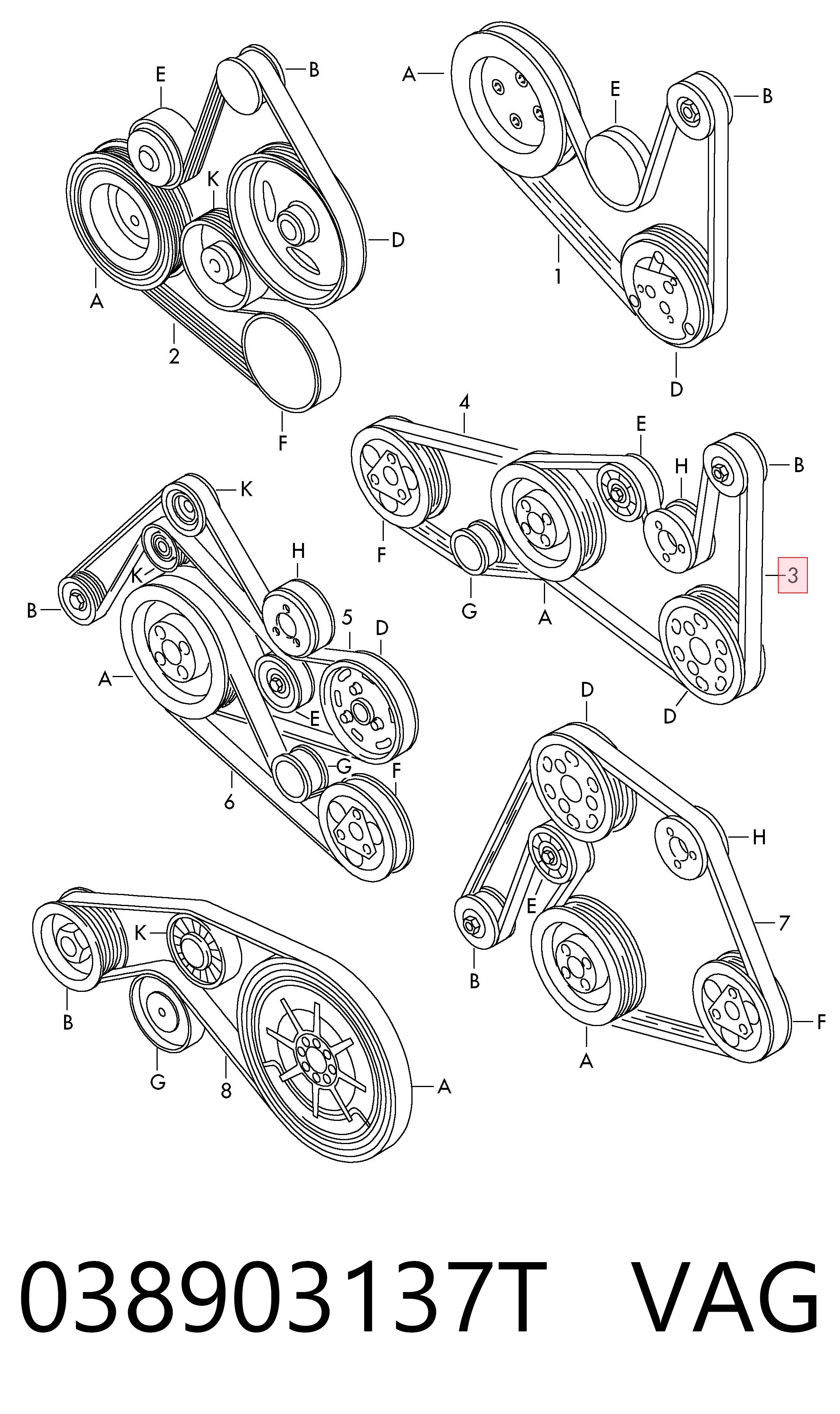 038903137T VAG Correa poly v