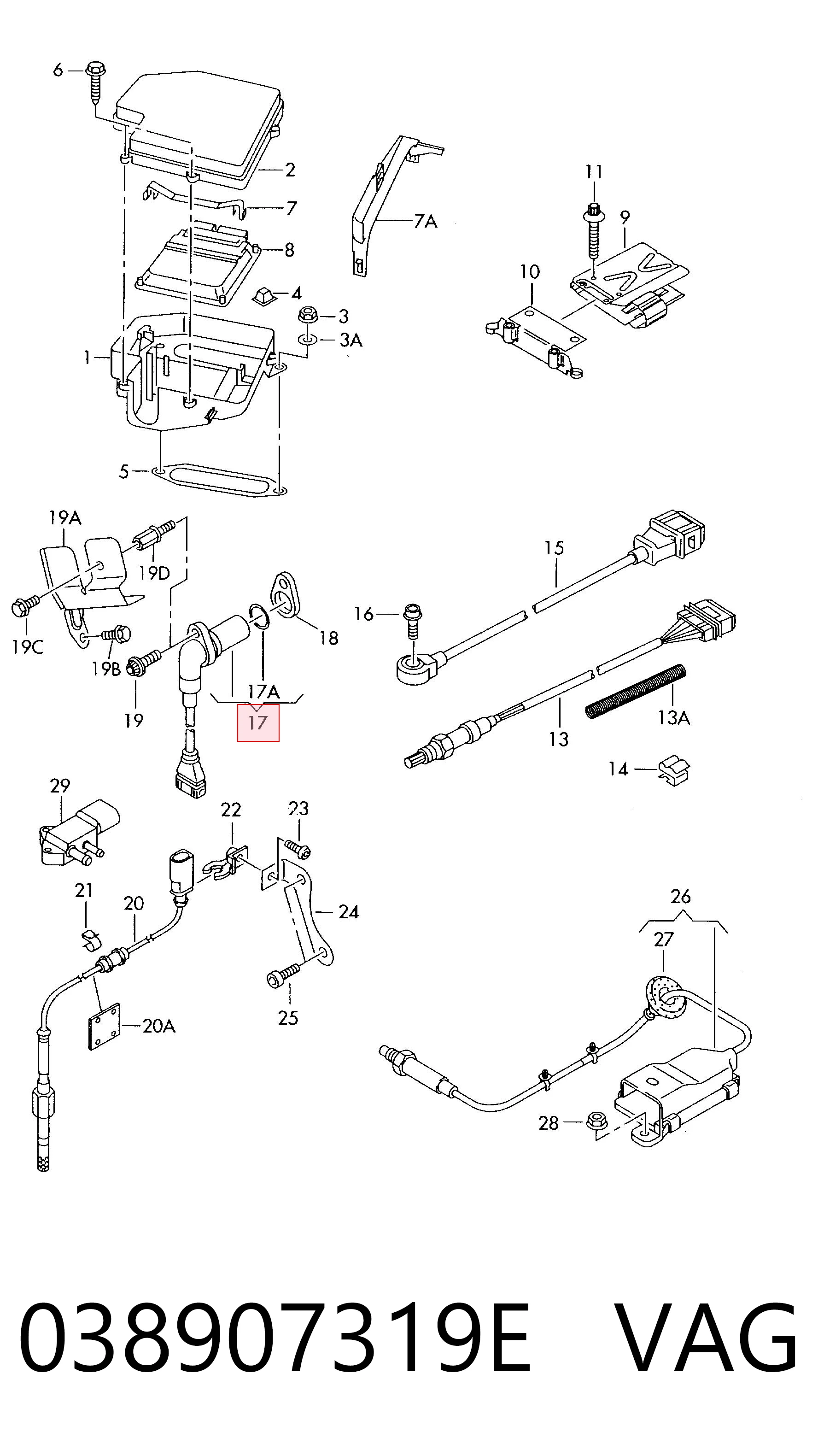 038907319E VAG Sensor de posición del cigüeñal