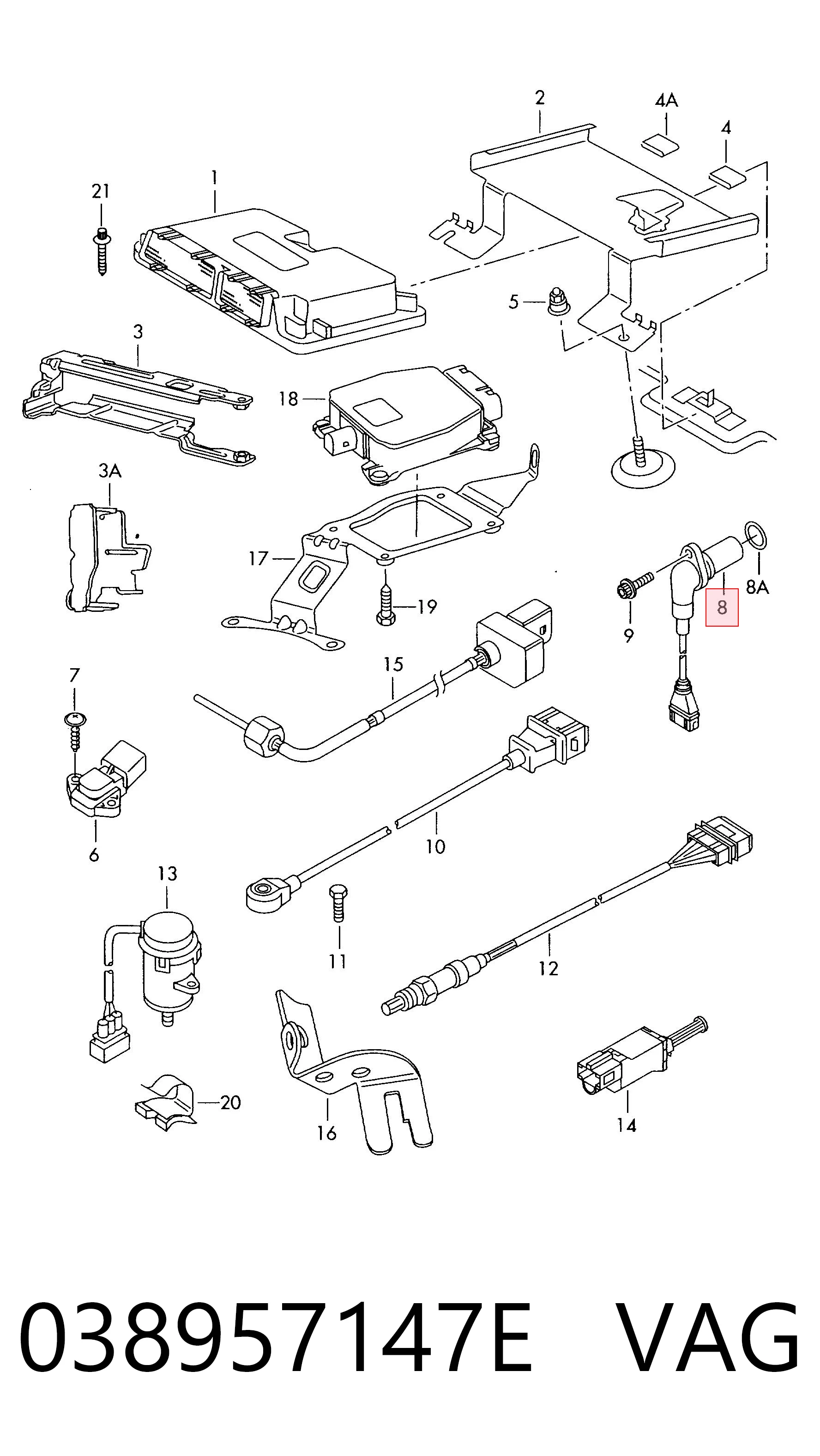 Comprar 038957147E VAG Sensor de cigüeñal