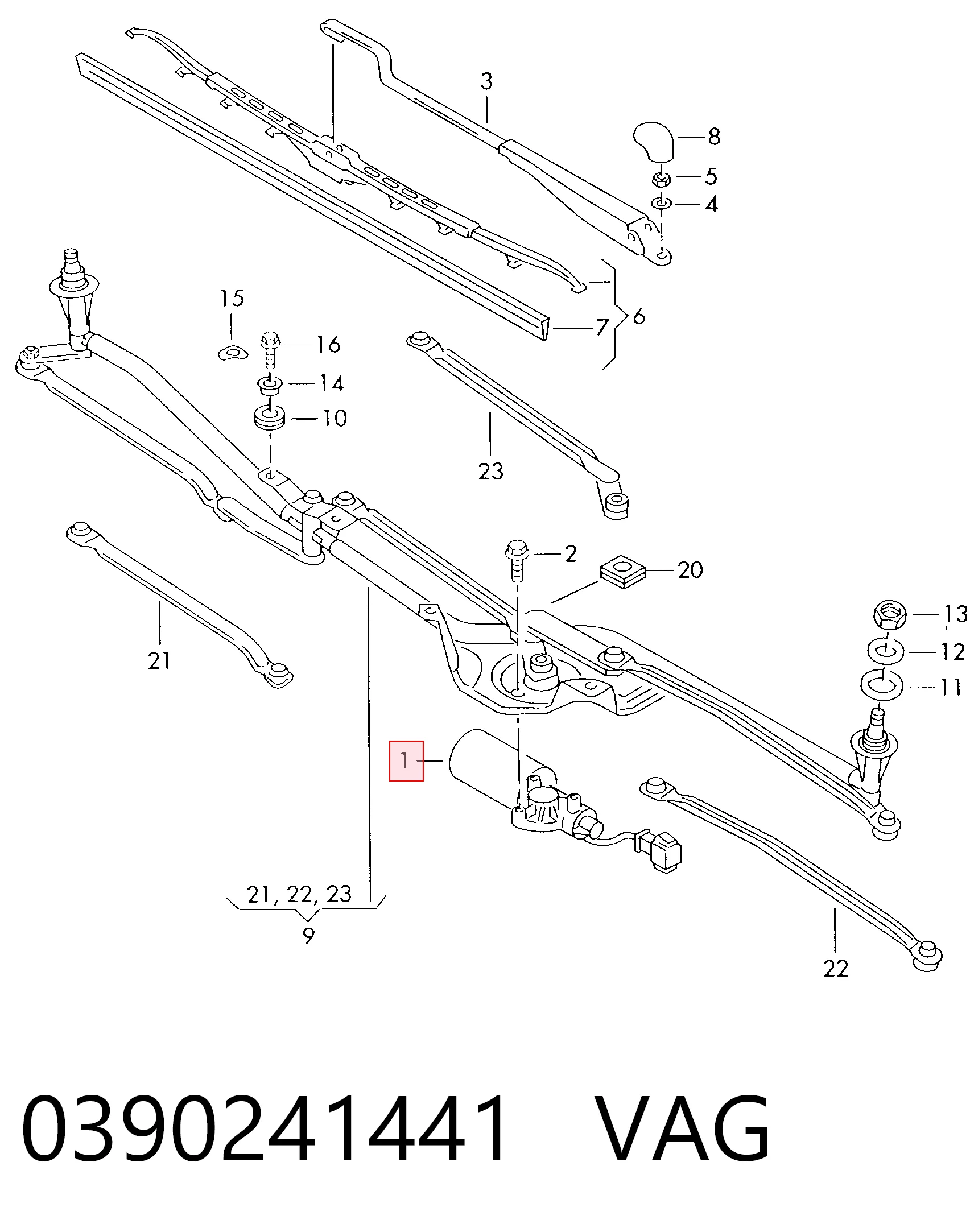 Motor del limpiaparabrisas Seat Alhambra  (1996-2010)