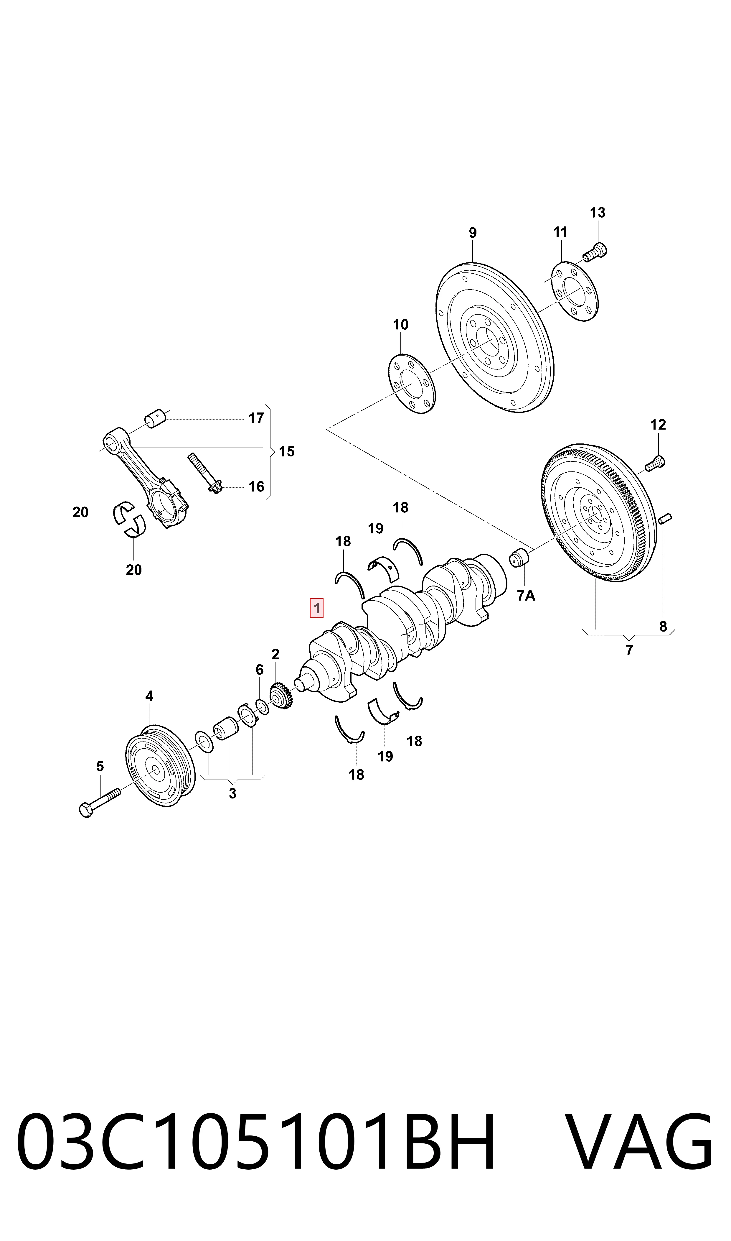 Comprar Cigüeñal Volkswagen Polo V 602, 604, 612, 614 a bajo precio