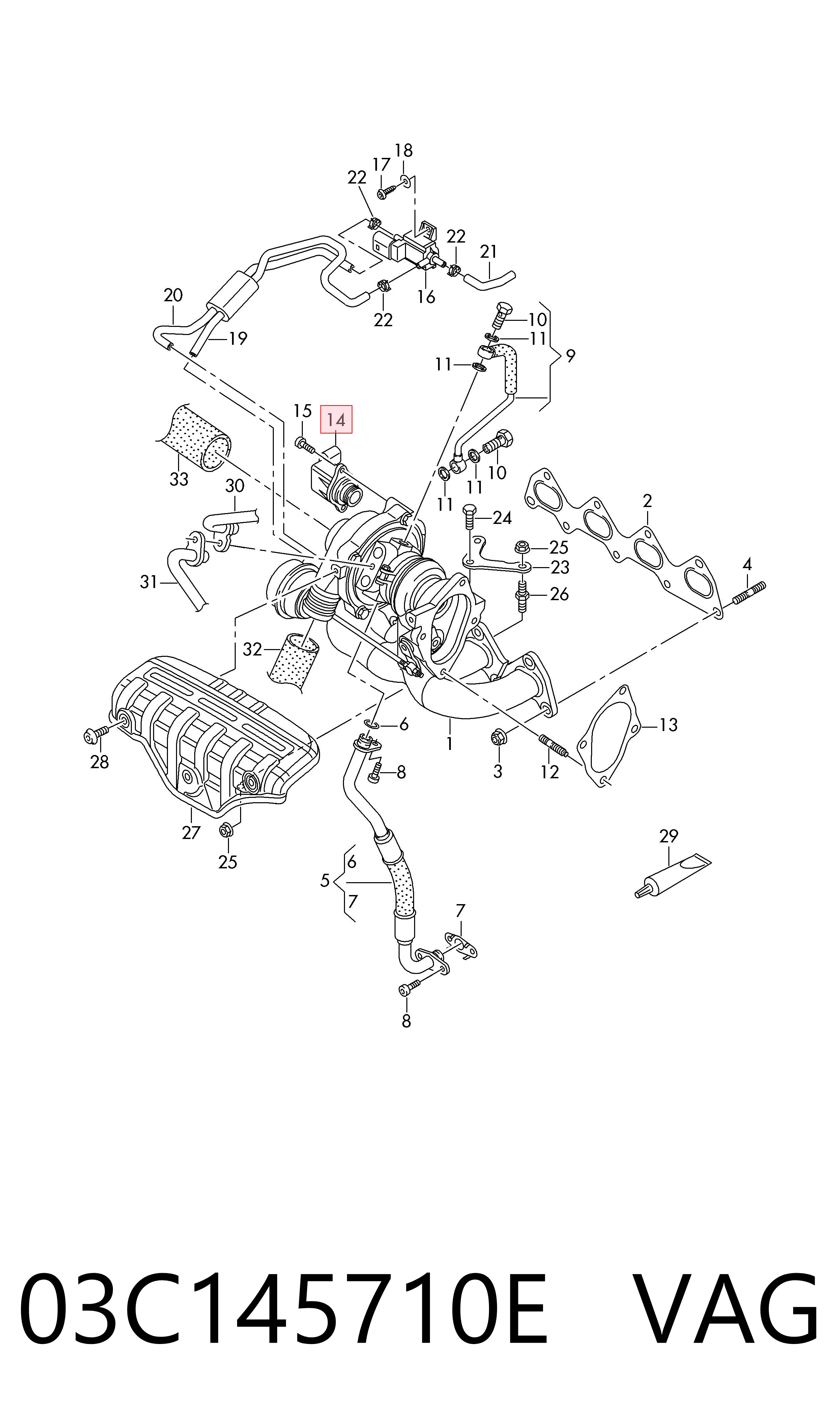 Válvula de recirculación de aire de sobrealimentación de turbina 03C145710E VAG