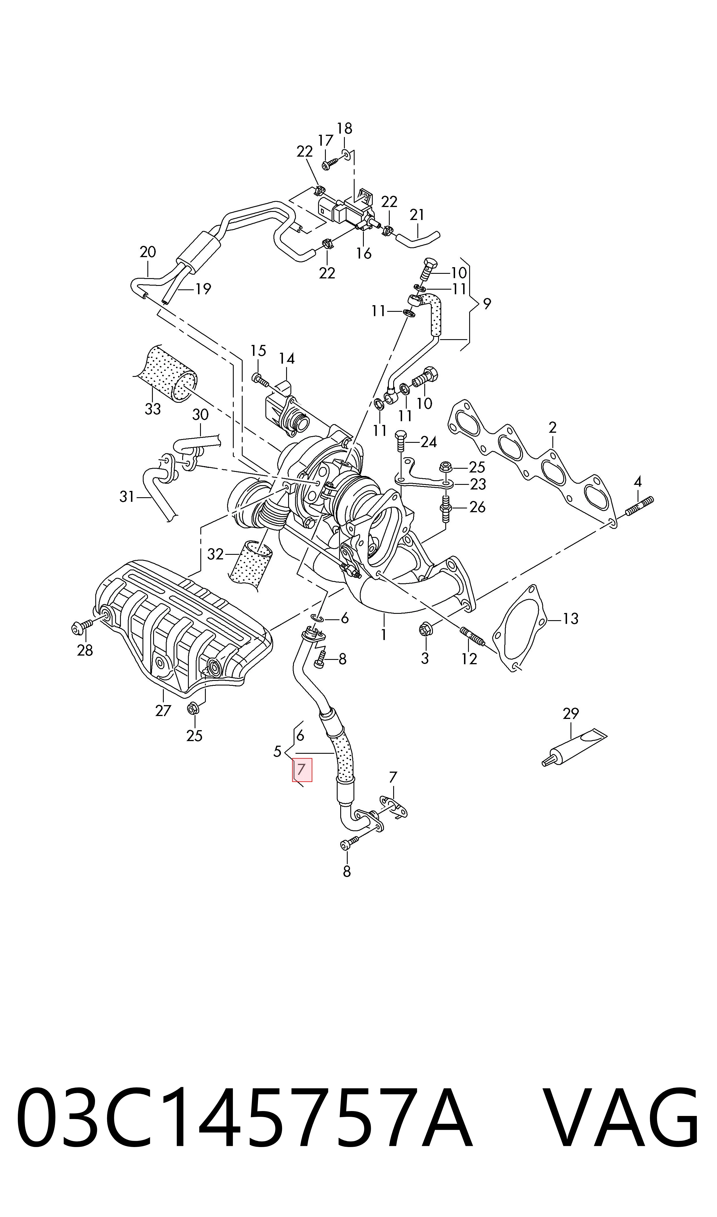 Junta de manguera de drenaje de aceite de turbina VAG 03C145757A precio, desde 5,88 EUR
