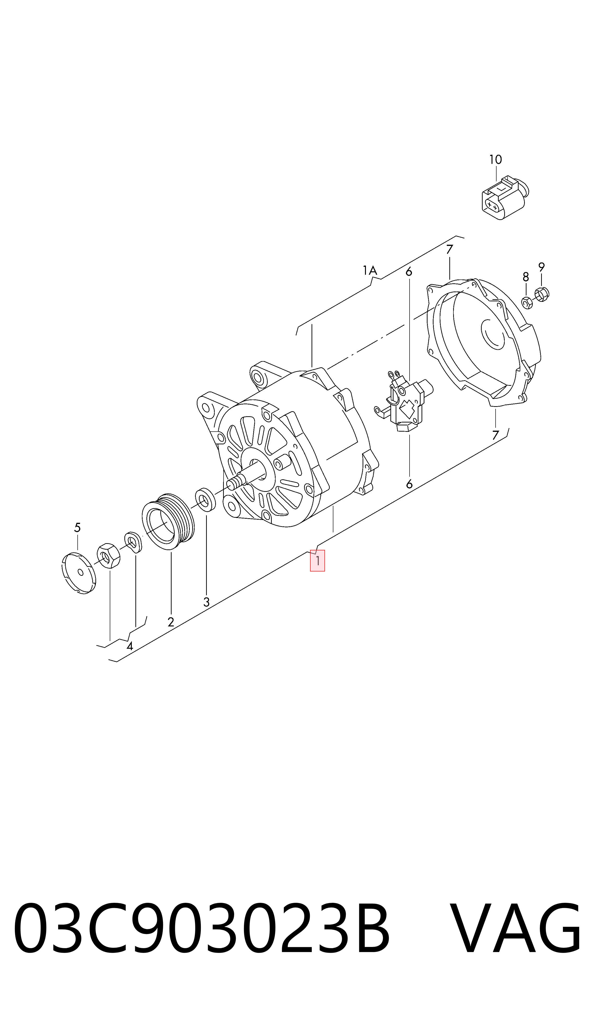Alternador del motor VAG 03C903023B precio, desde 75,50 EUR