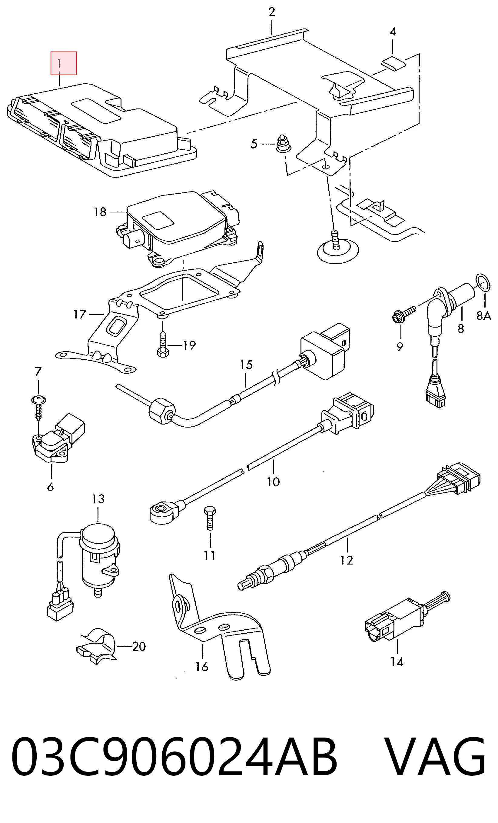 03C906024AB VAG Centralina Del Motor