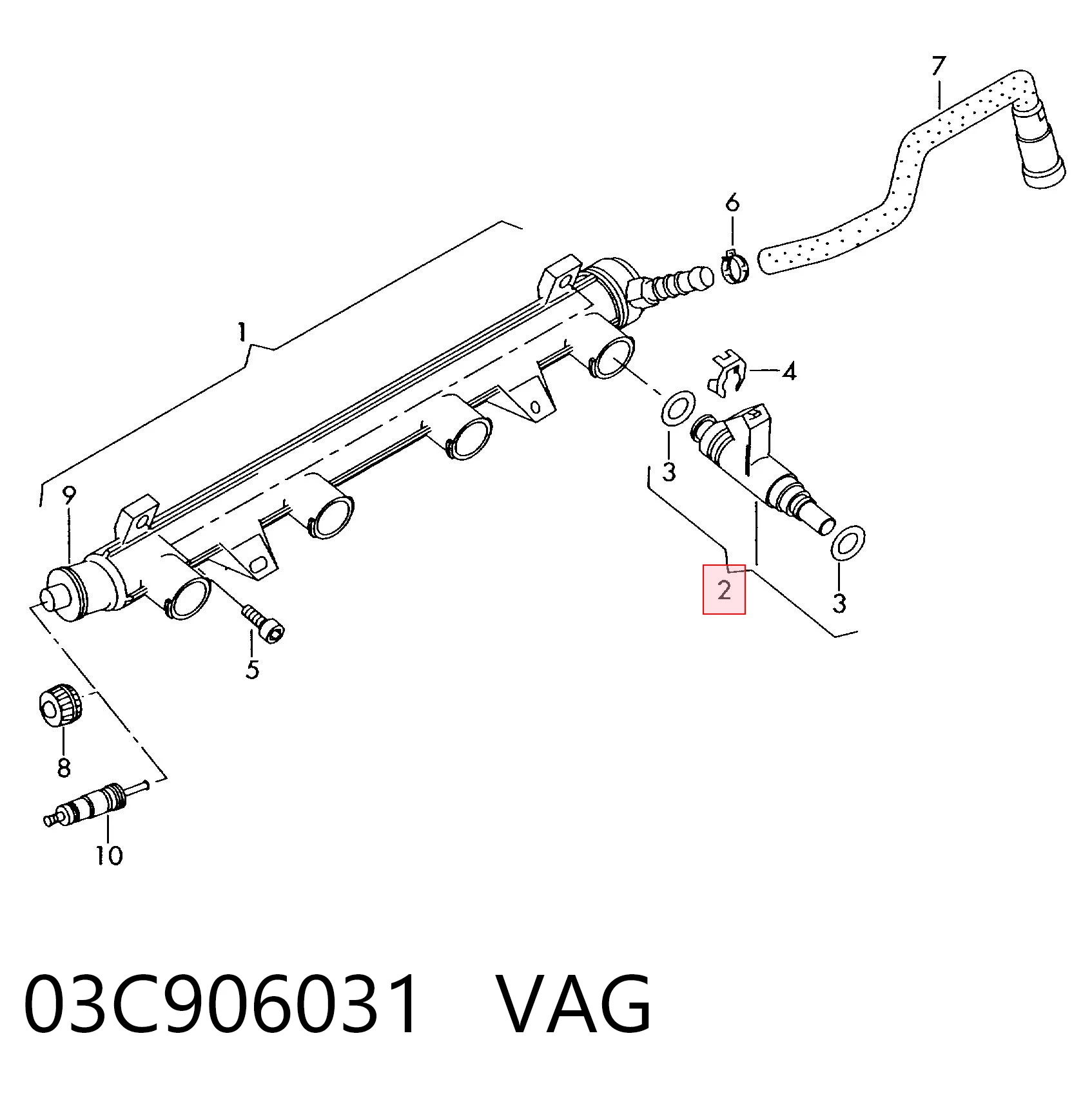 03C906031 VAG Inyector de combustible