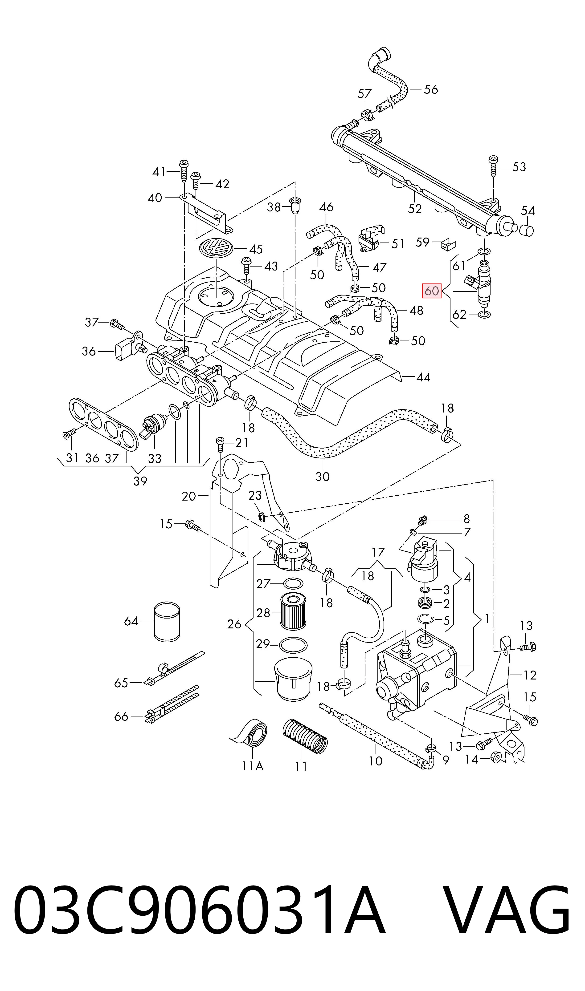 Inyector 03C906031A VAG