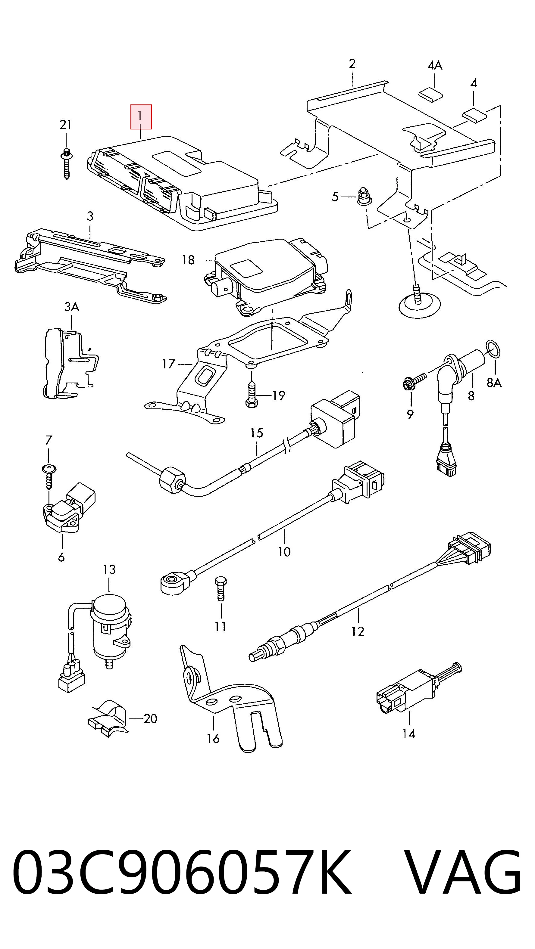 03C906057K VAG Centralina Del Motor