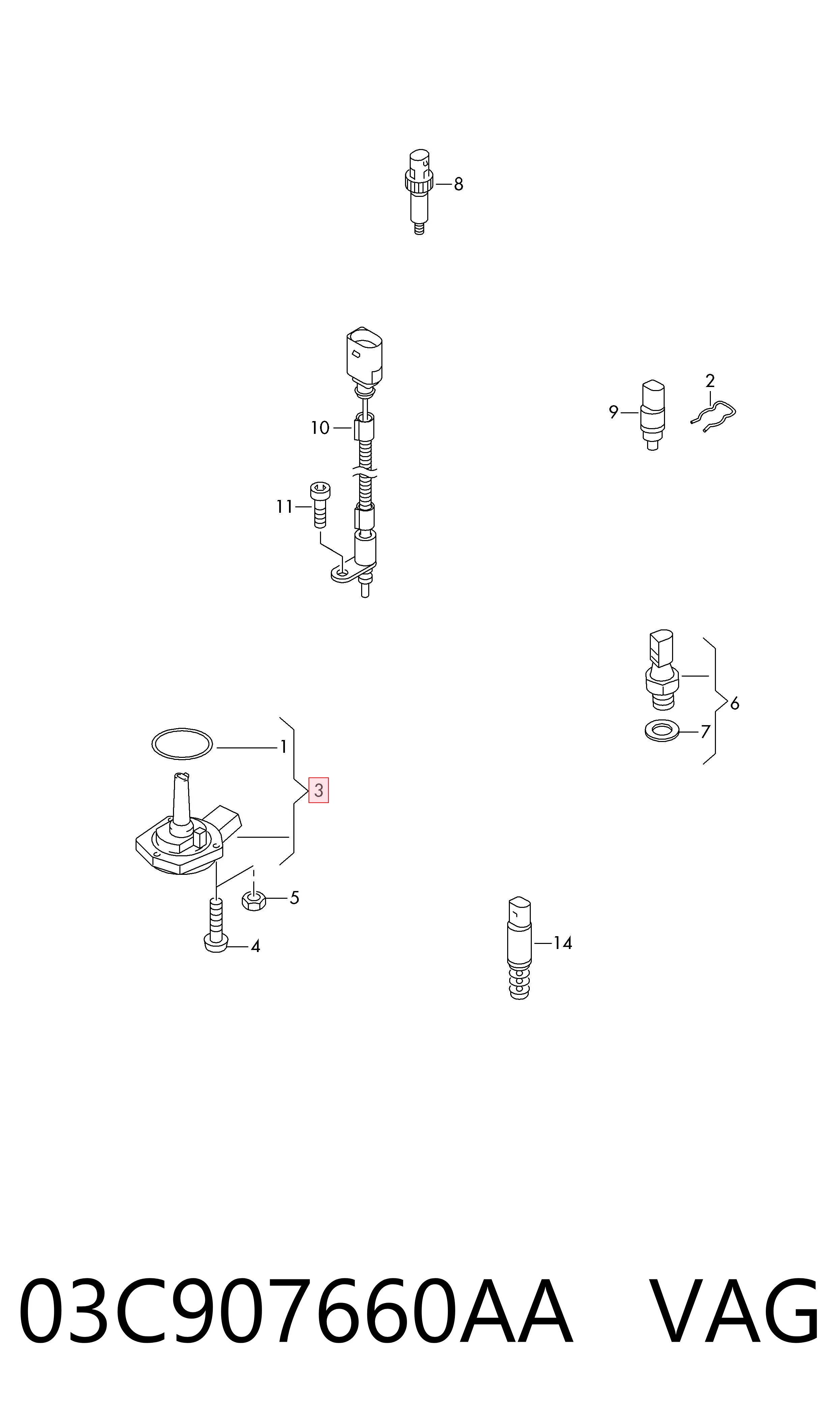 03C907660AA VAG Sensor de nivel de aceite