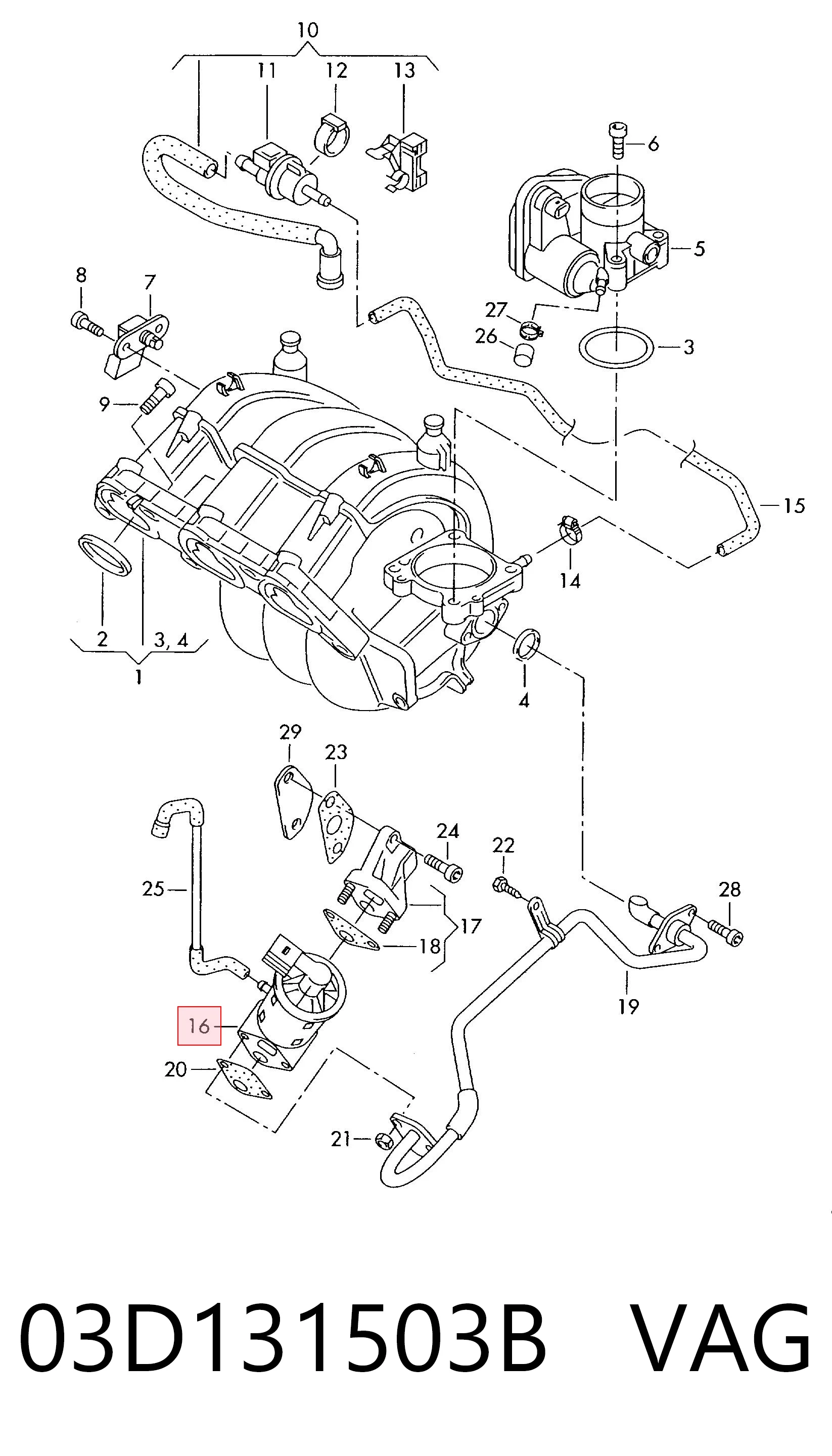 Válvula EGR para Volkswagen Polo 6R1, 6C1