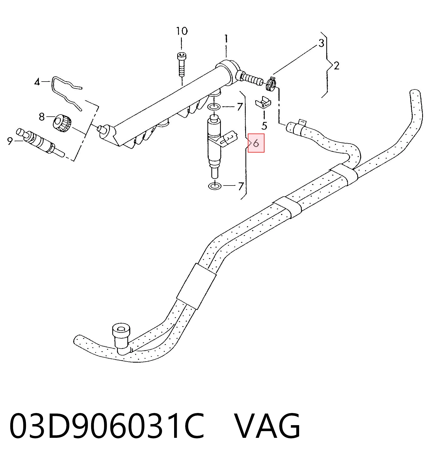 03D906031C VAG Inyector de combustible
