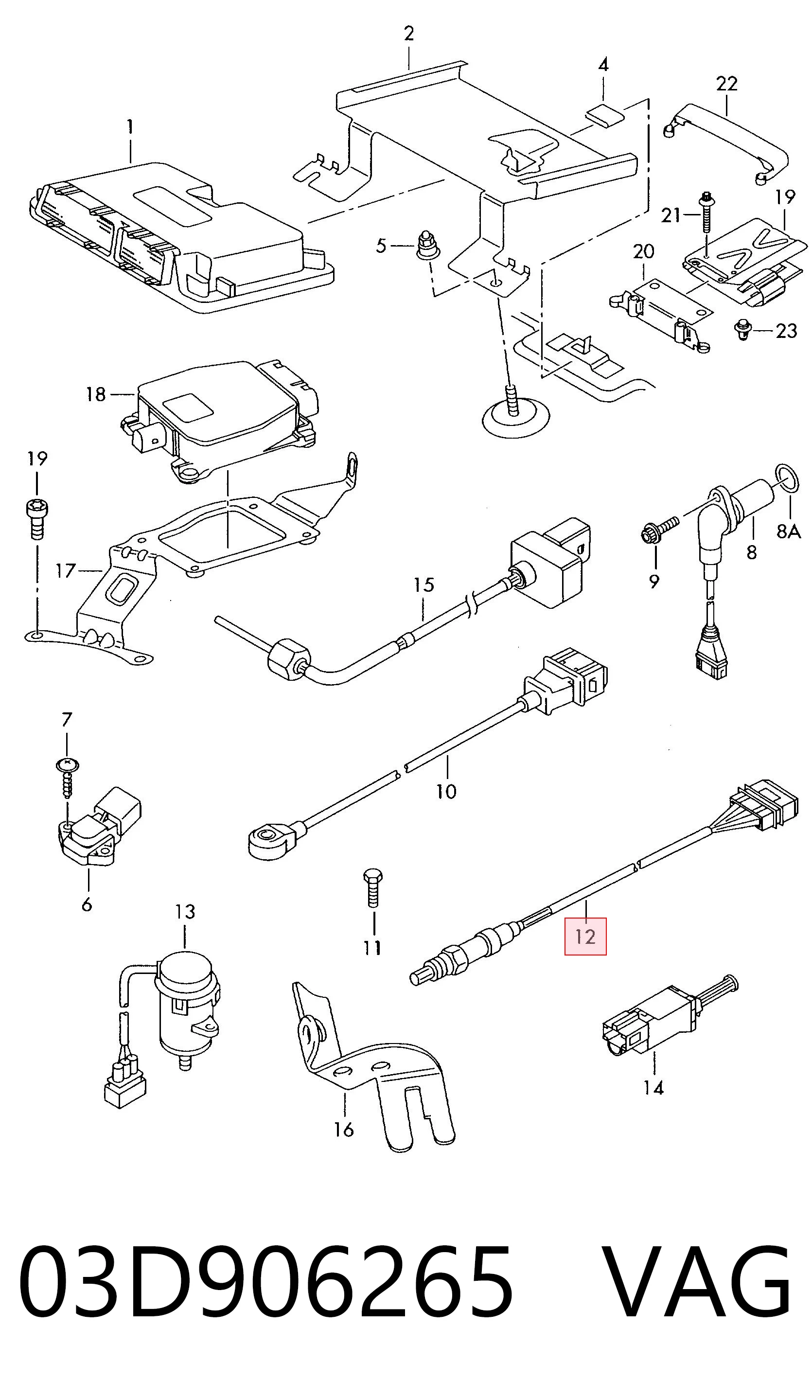03D906265 VAG Sensor de oxígeno previo al catalizador