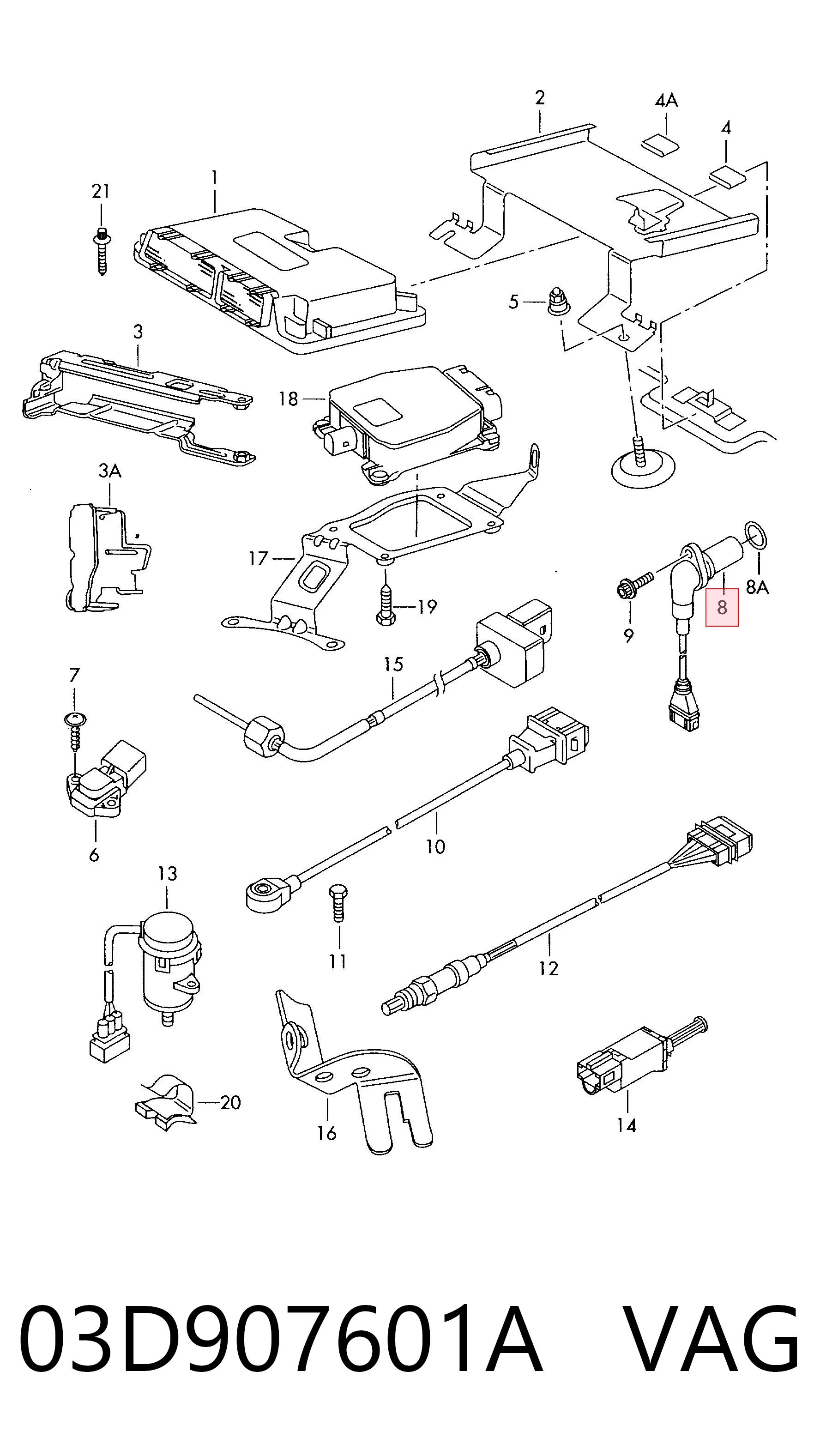 Sensor de árbol de levas VAG 03D907601A precio, desde 34,15 EUR