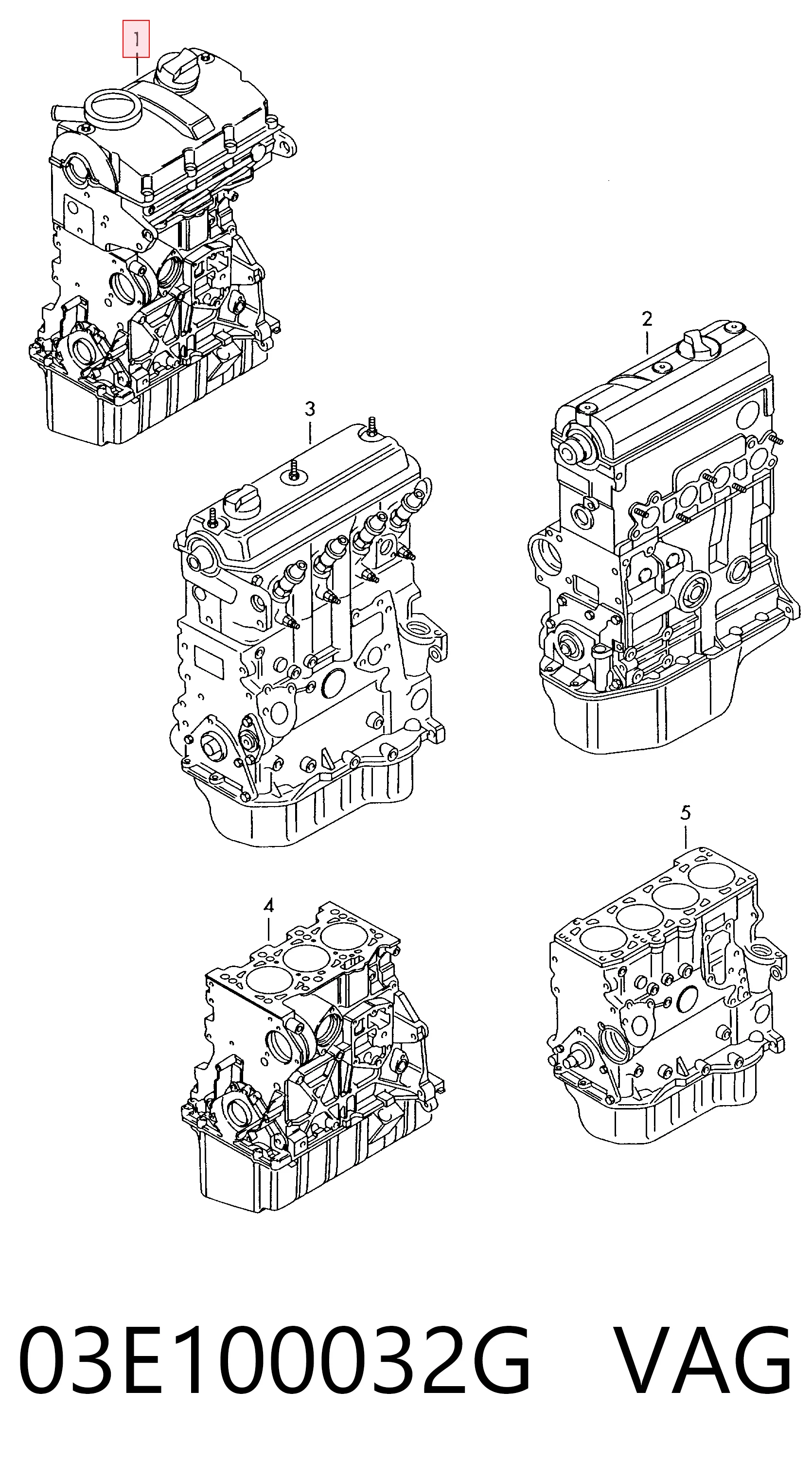 03E100032G VAG Motor completo