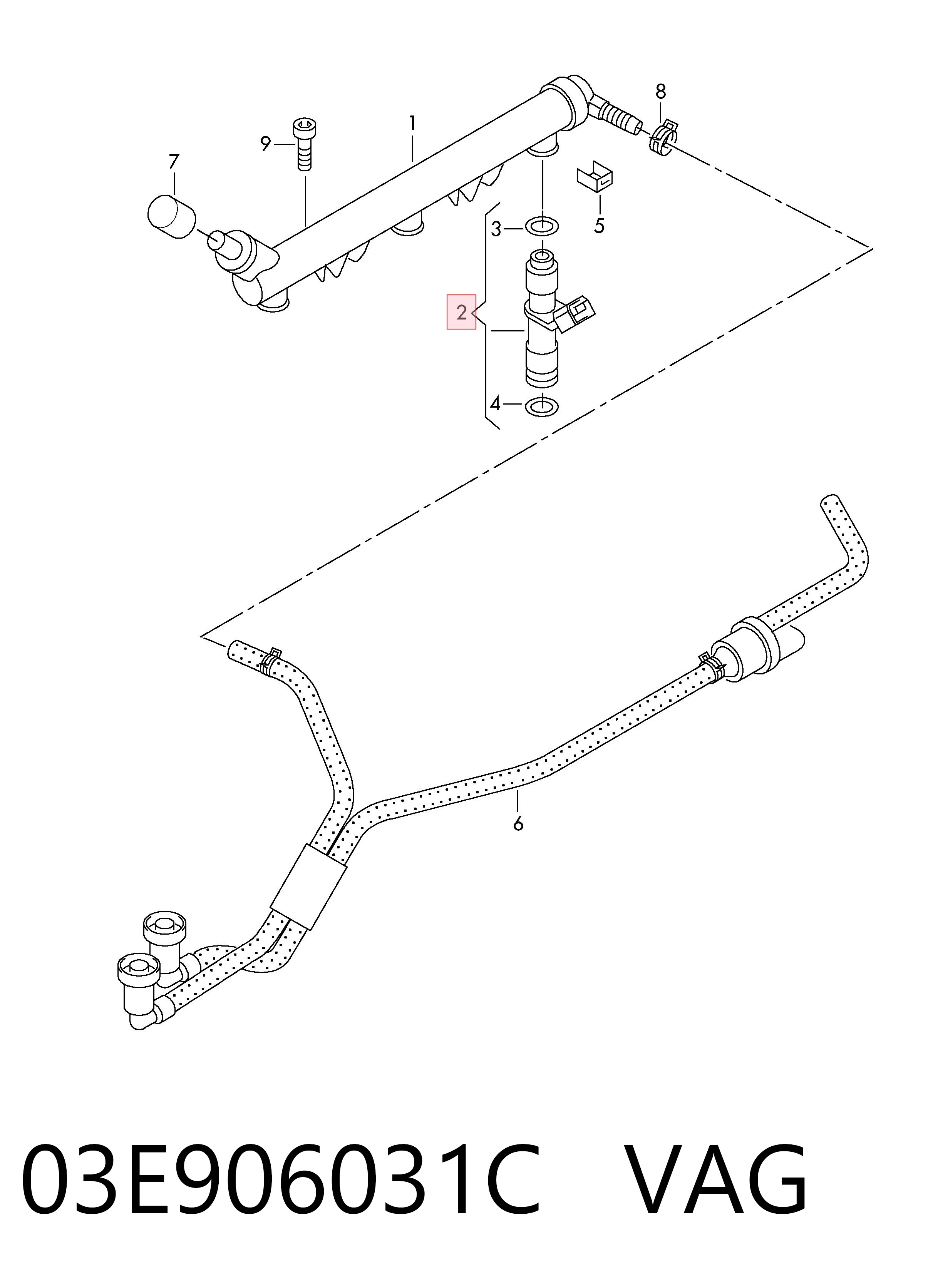 03E906031C VAG Inyector de combustible