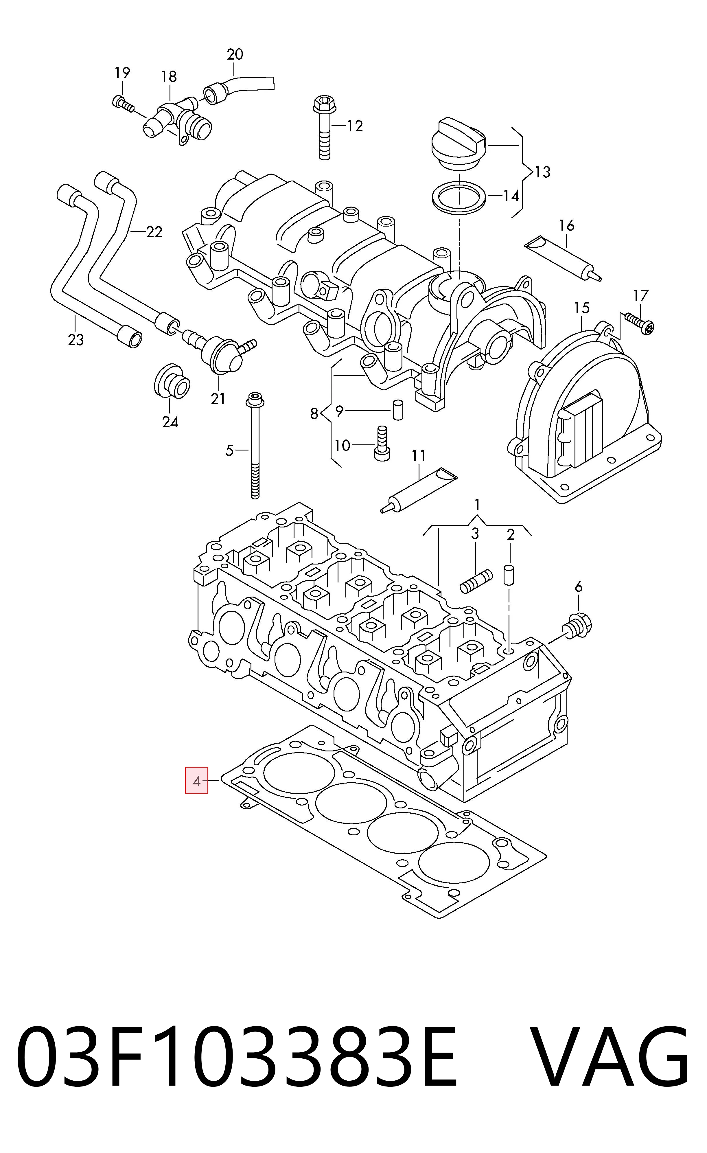 Comprar 03F103383E VAG Junta de culata