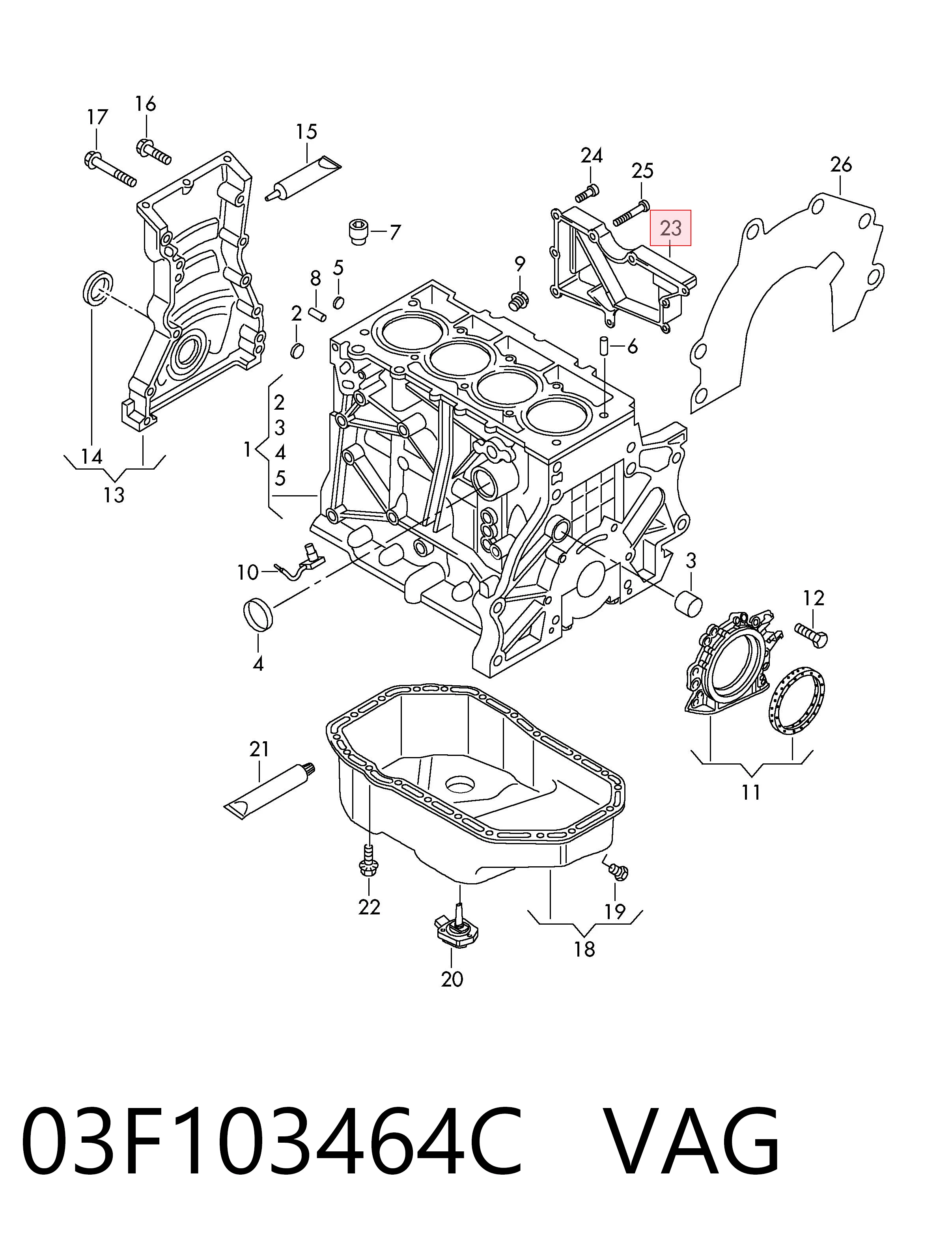 Válvula PCV de ventilación de gases del cárter 03F103464C VAG