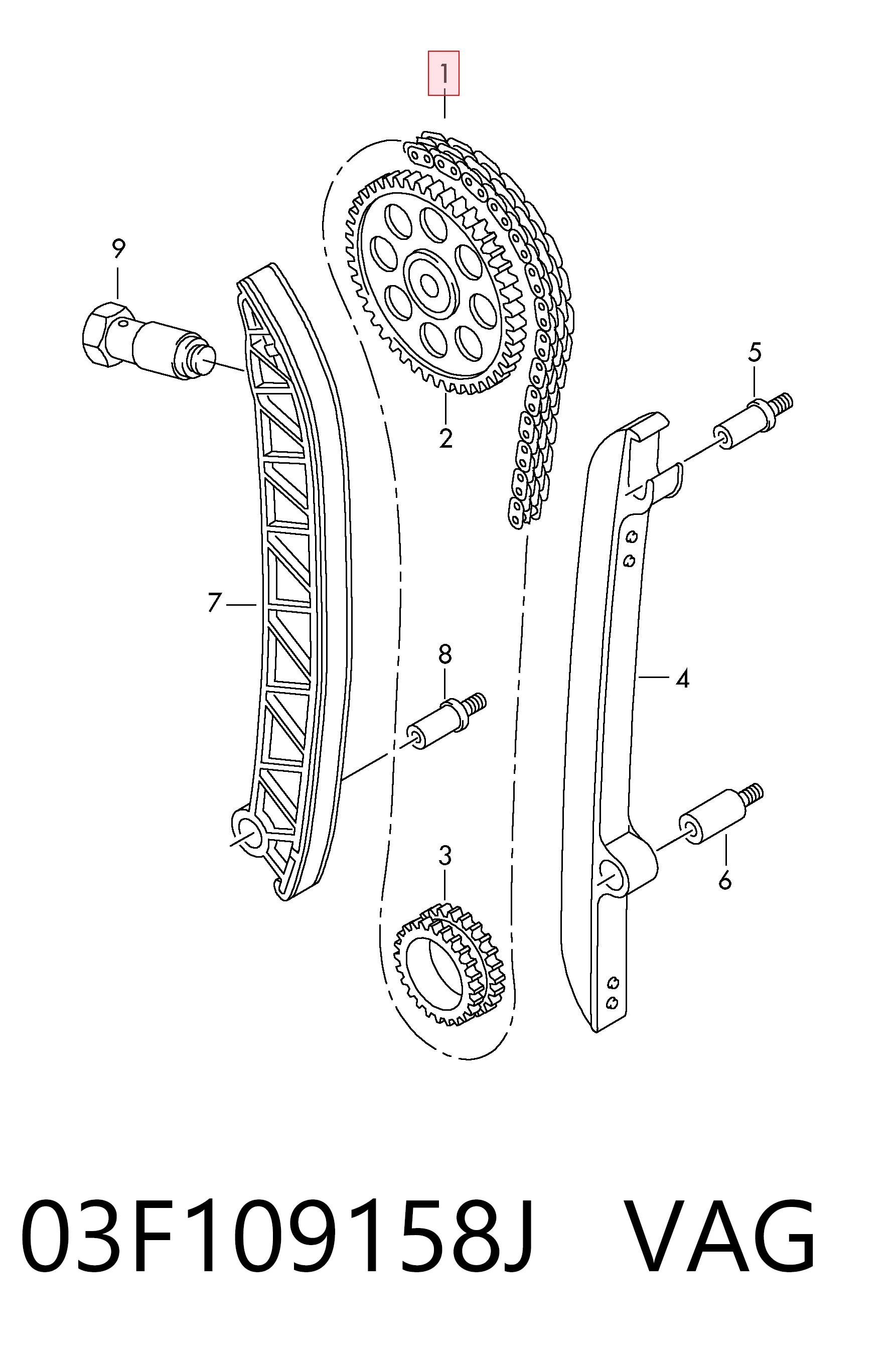 03F109158J VAG Cadena de motor