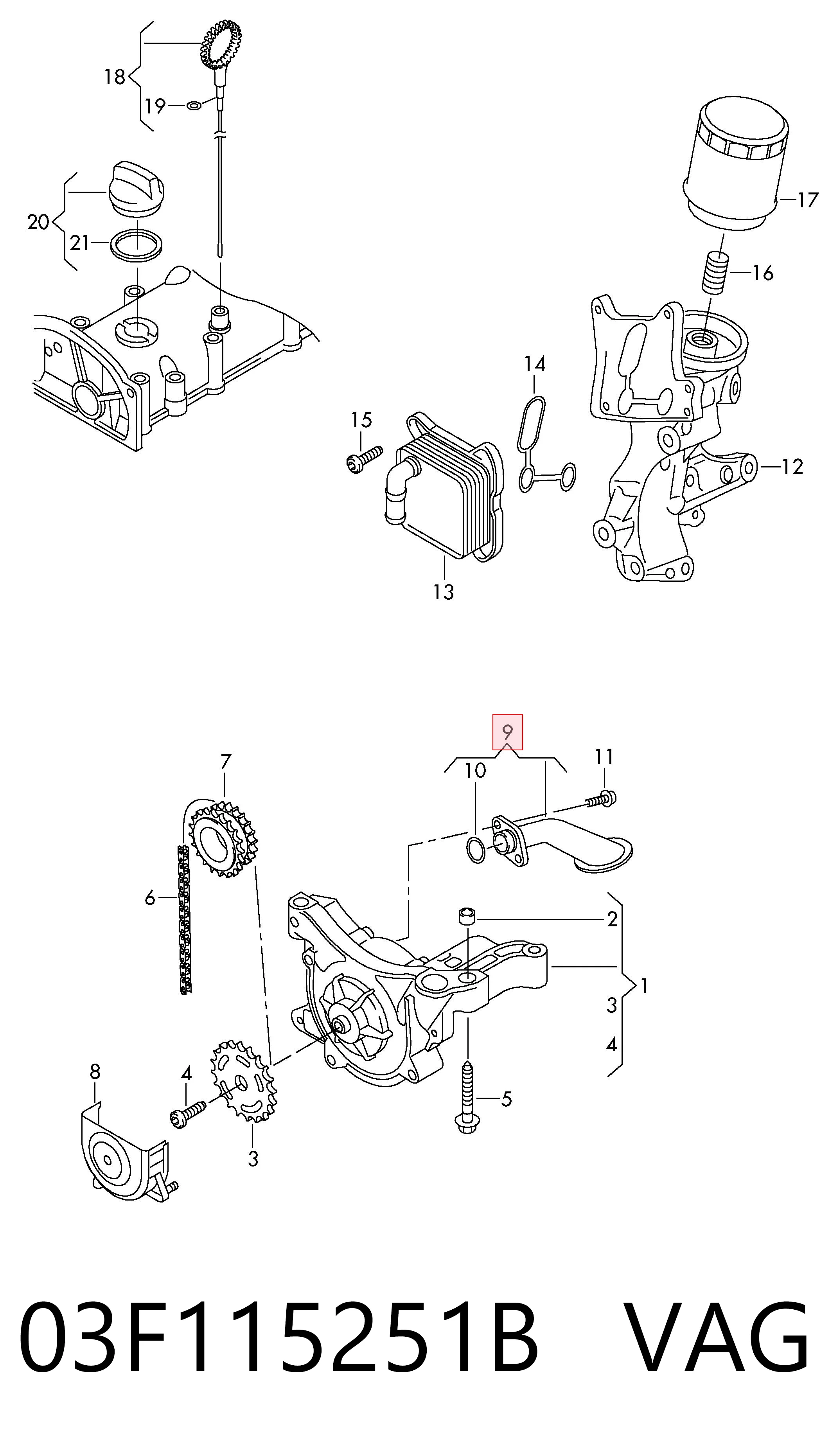 03F115251B VAG Tubo de aspiración de aceite