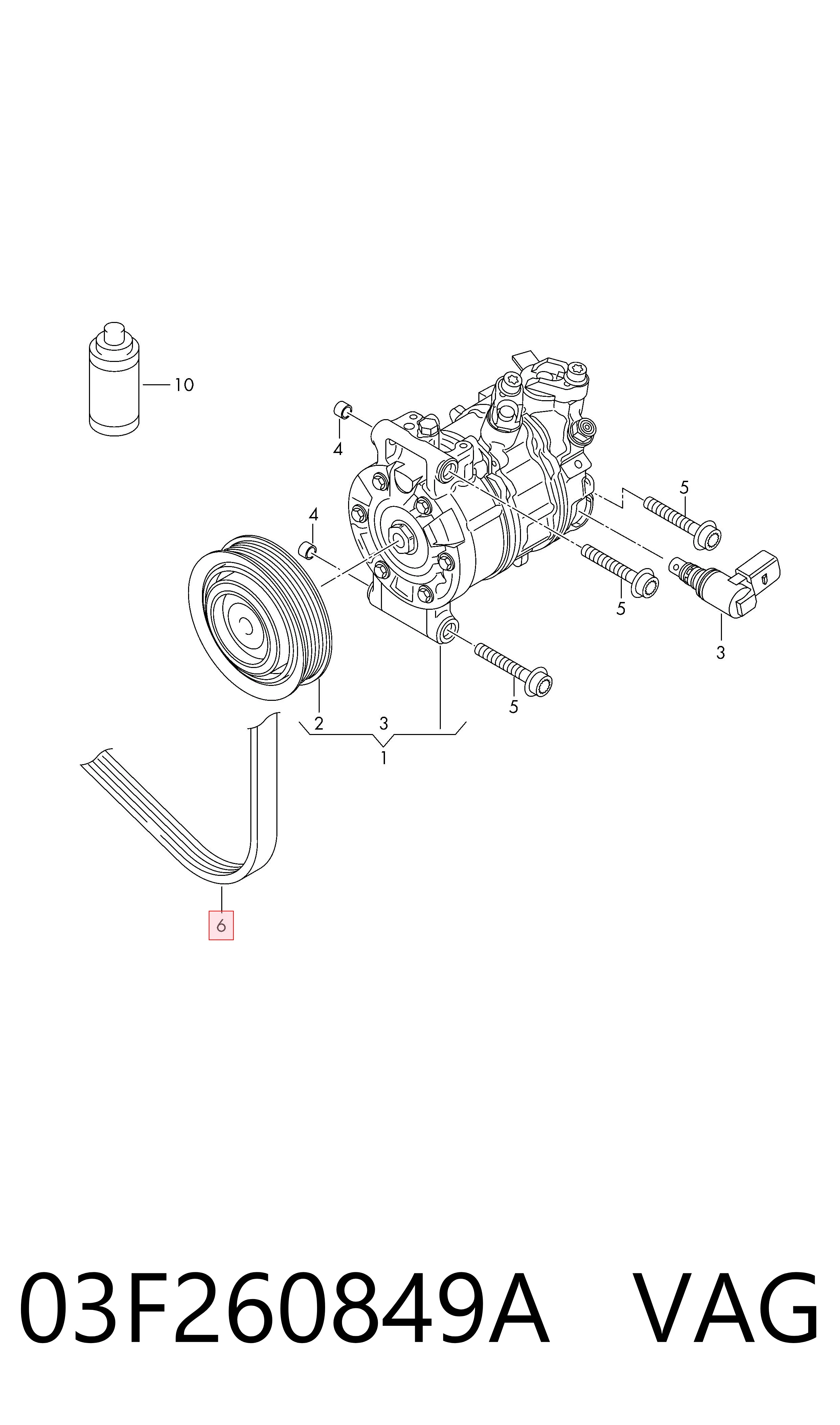 Comprar 03F260849A VAG Correa trapezoidal