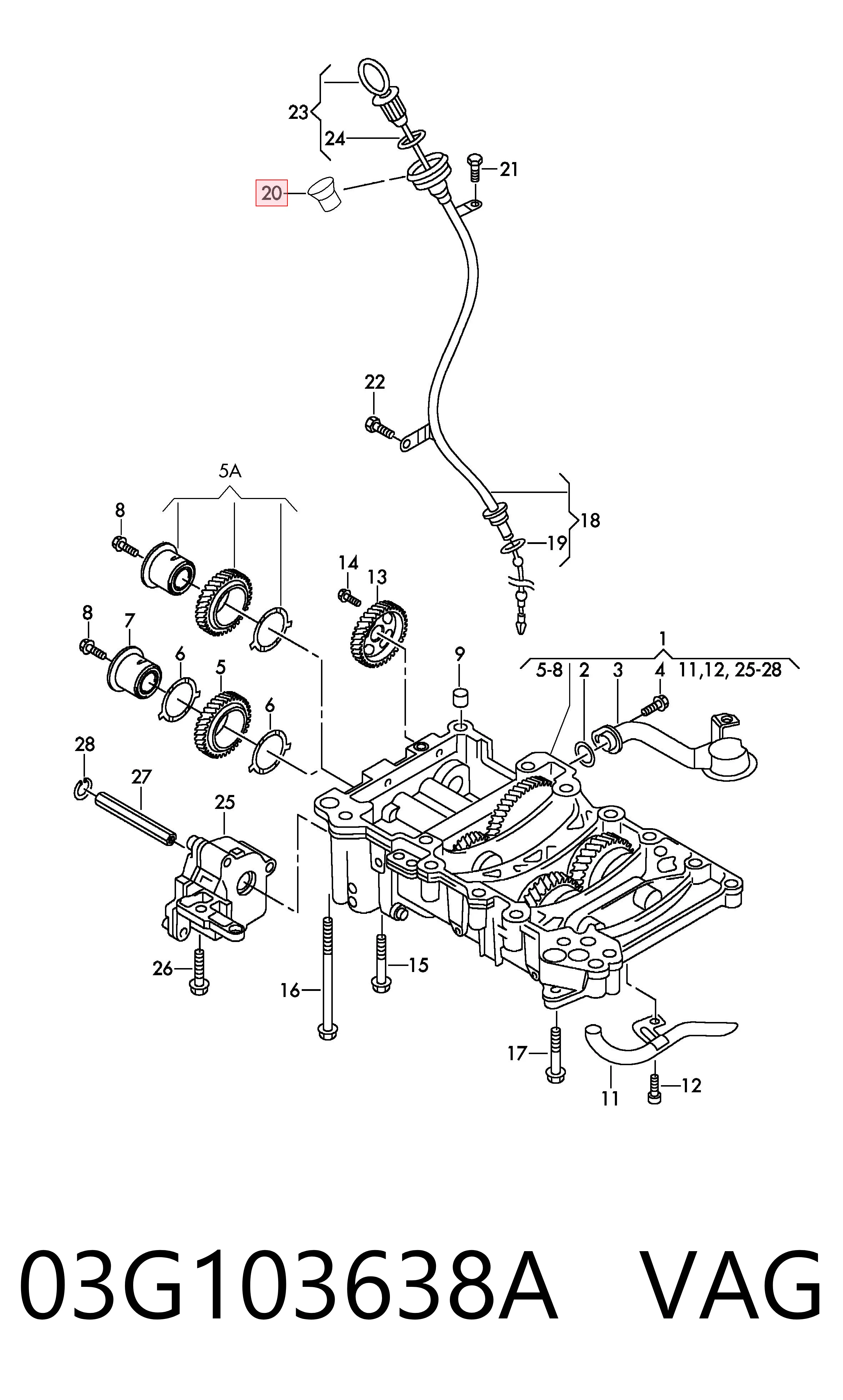 03G103638A VAG Cojín de la tapa decorativa del motor
