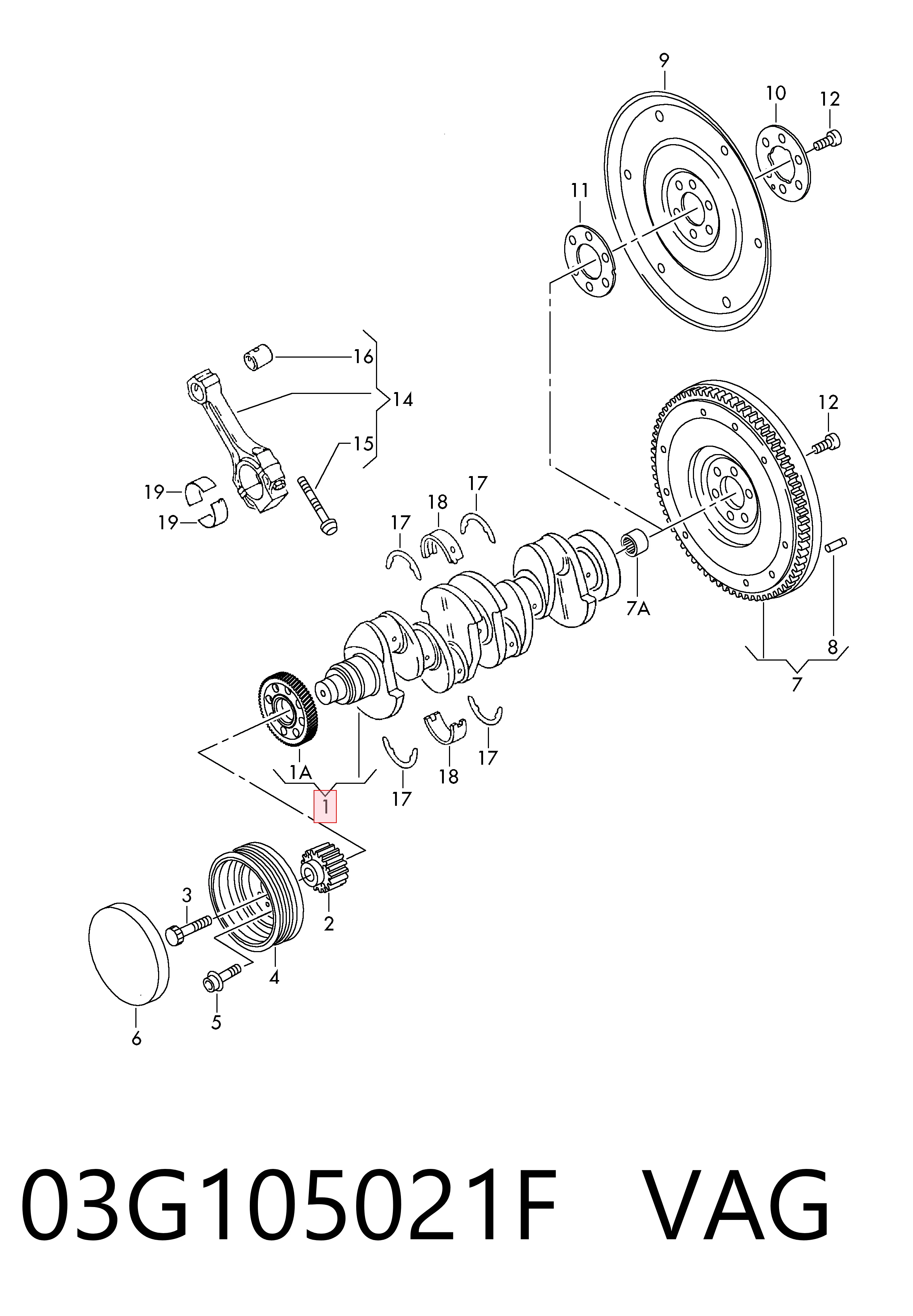 03G105021F VAG Cigüeñal