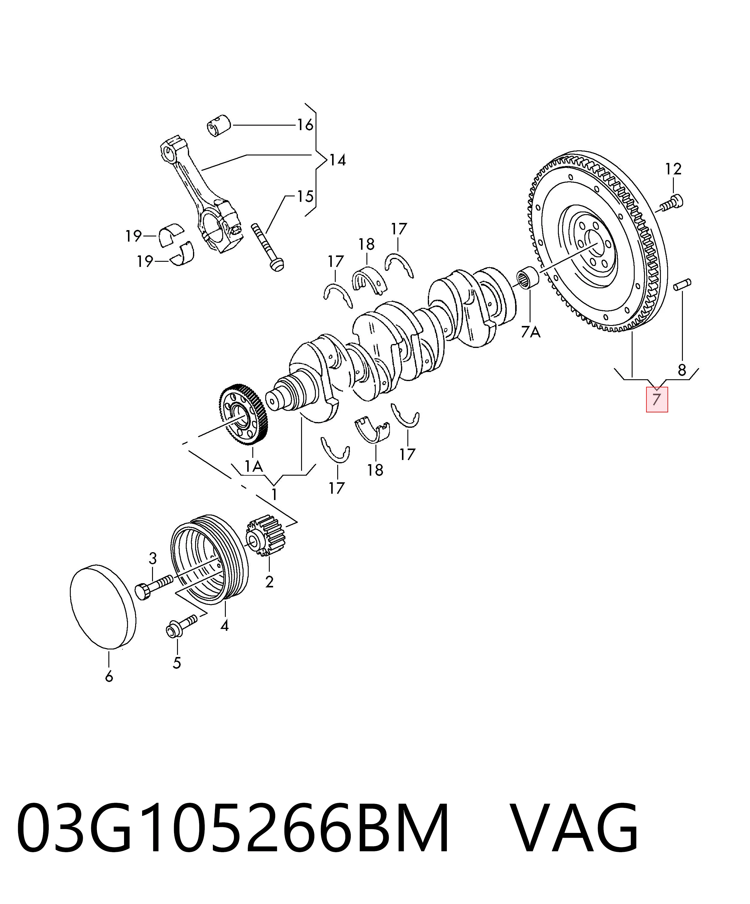 03G105266BM VAG Volante de motor