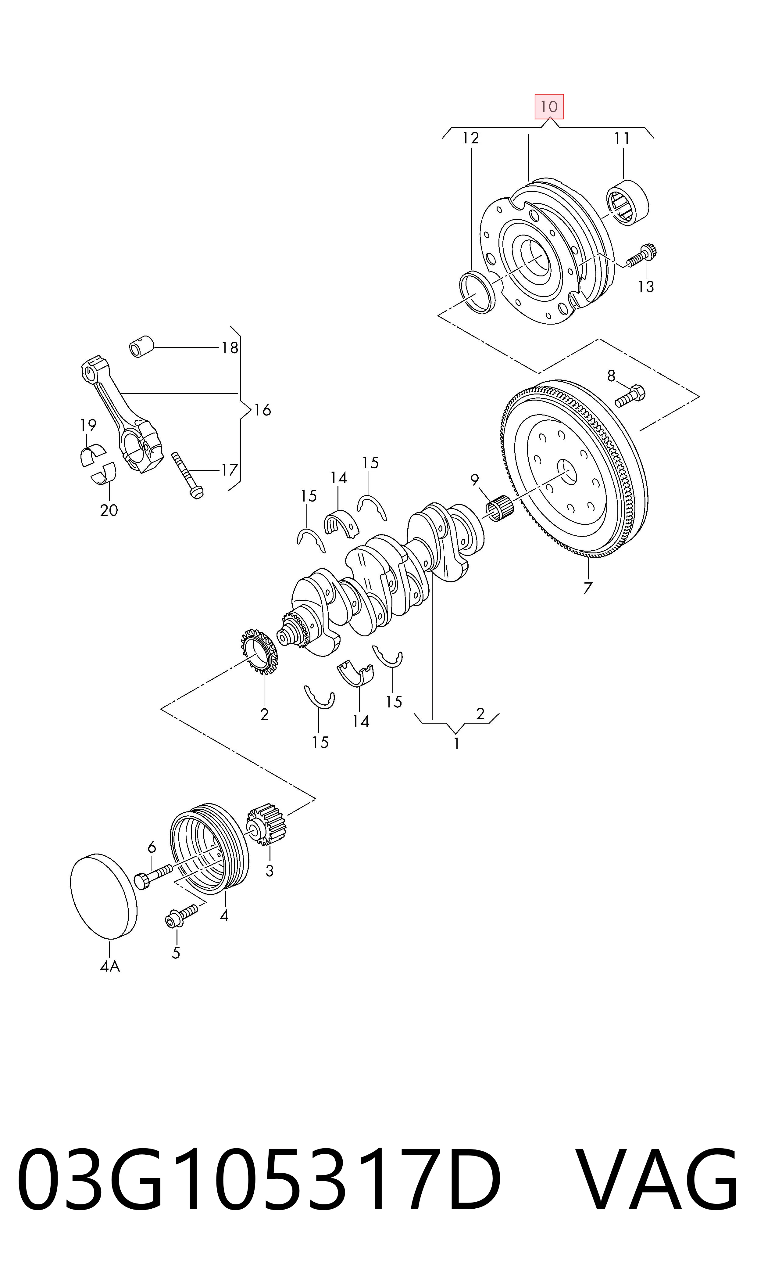 Volante motor 415055308 INA