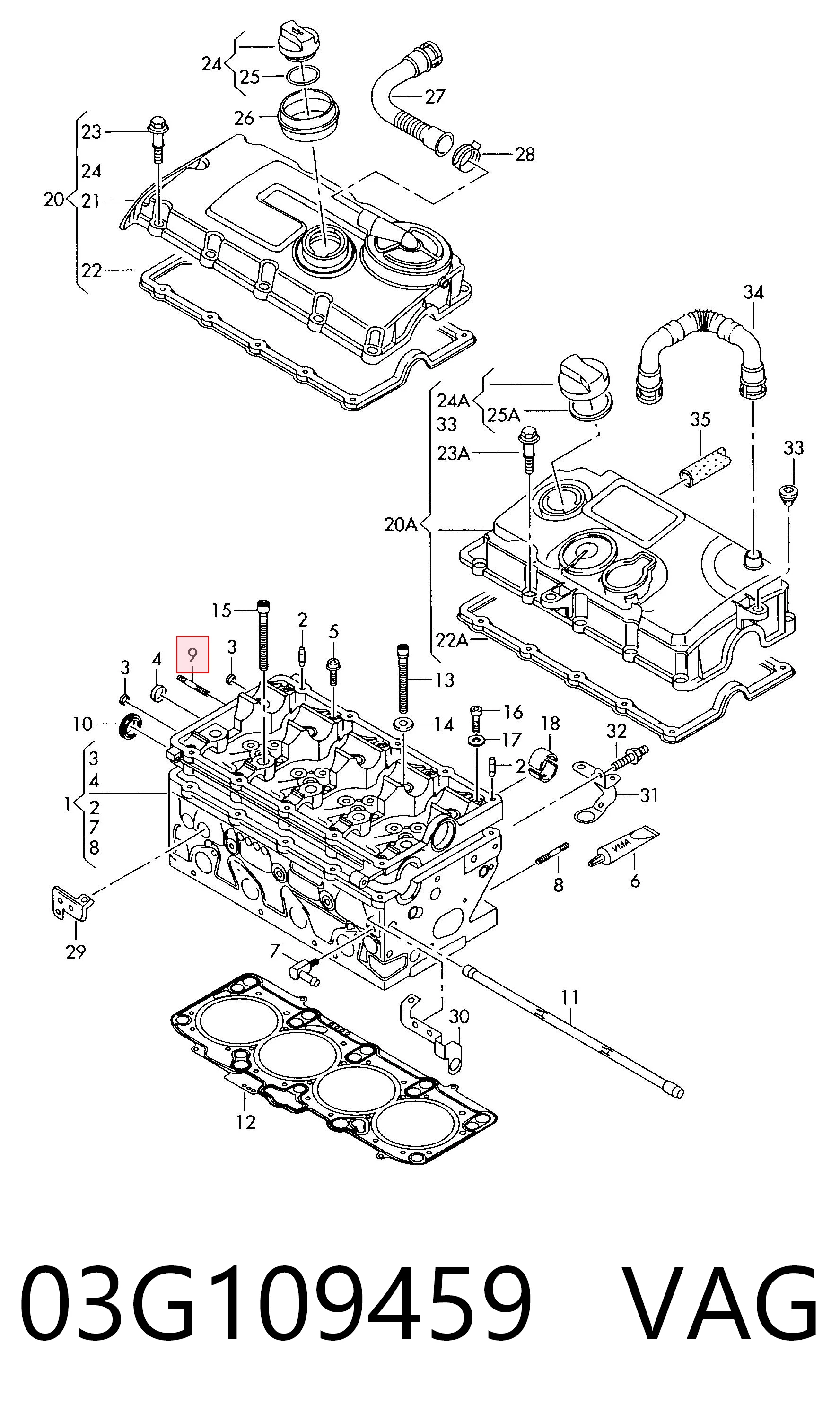 03G109459 VAG Kit correa de distribución