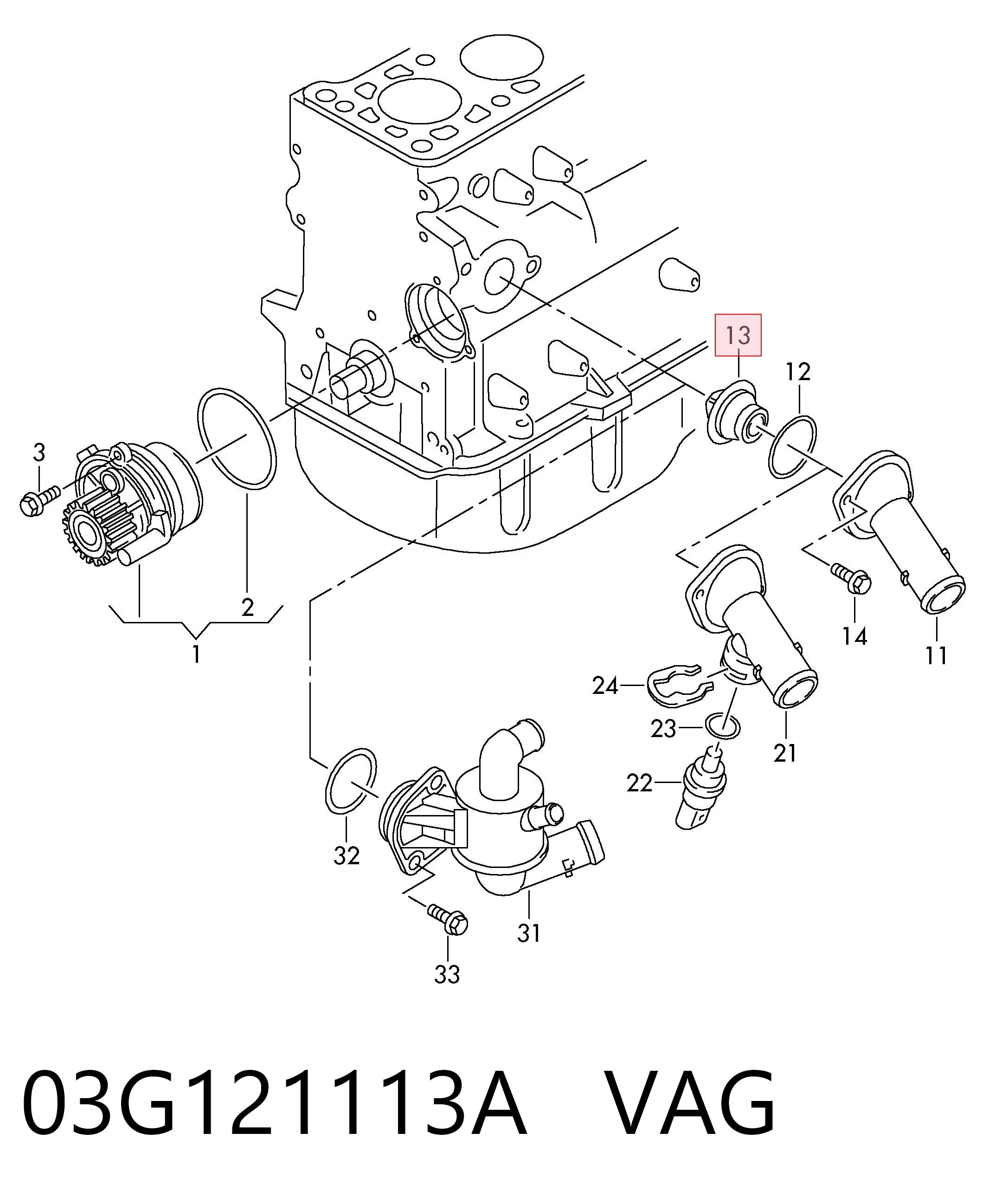 Termostato VAG 03G121113A