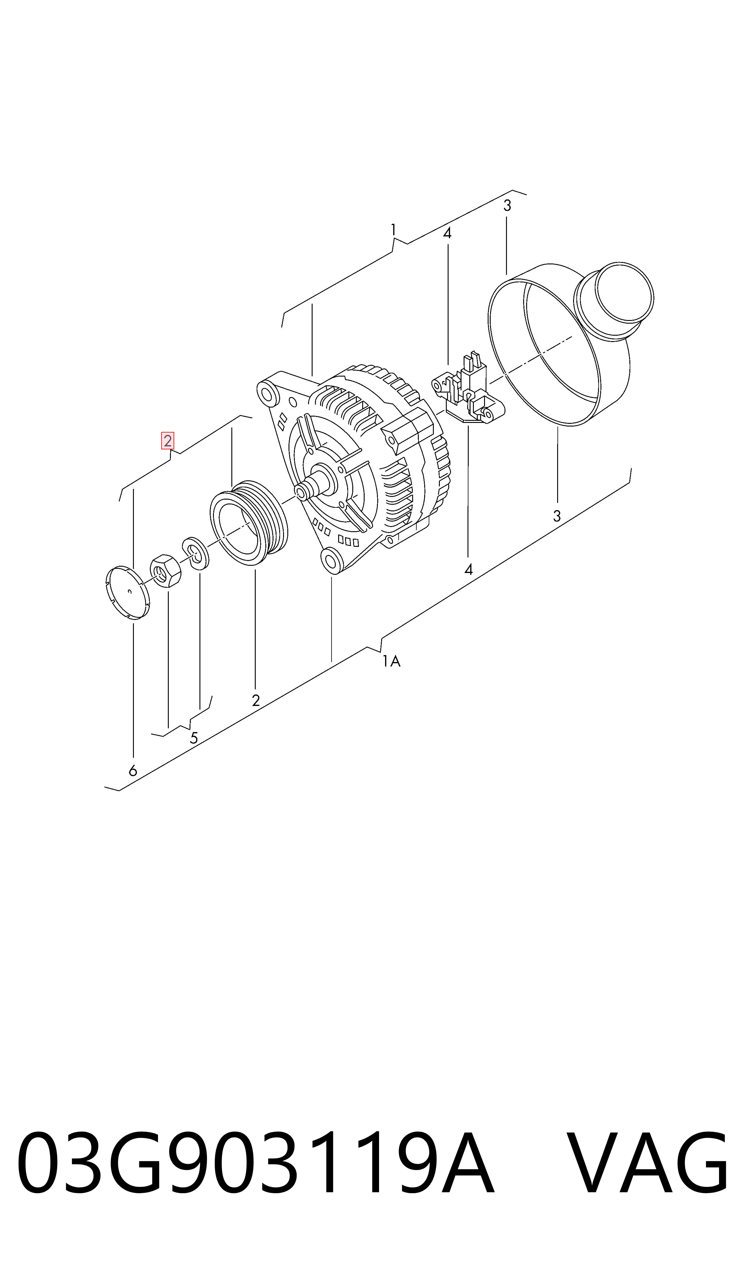 Polea alternador para Volkswagen Golf 1J1