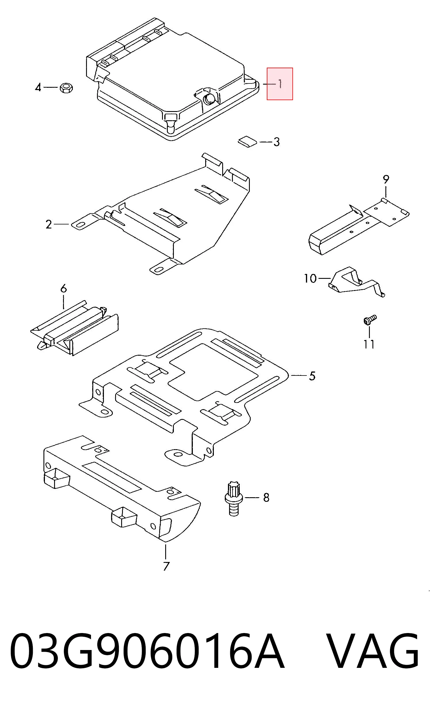 Unidad de control del motor (ECU) 03G906016A VAG