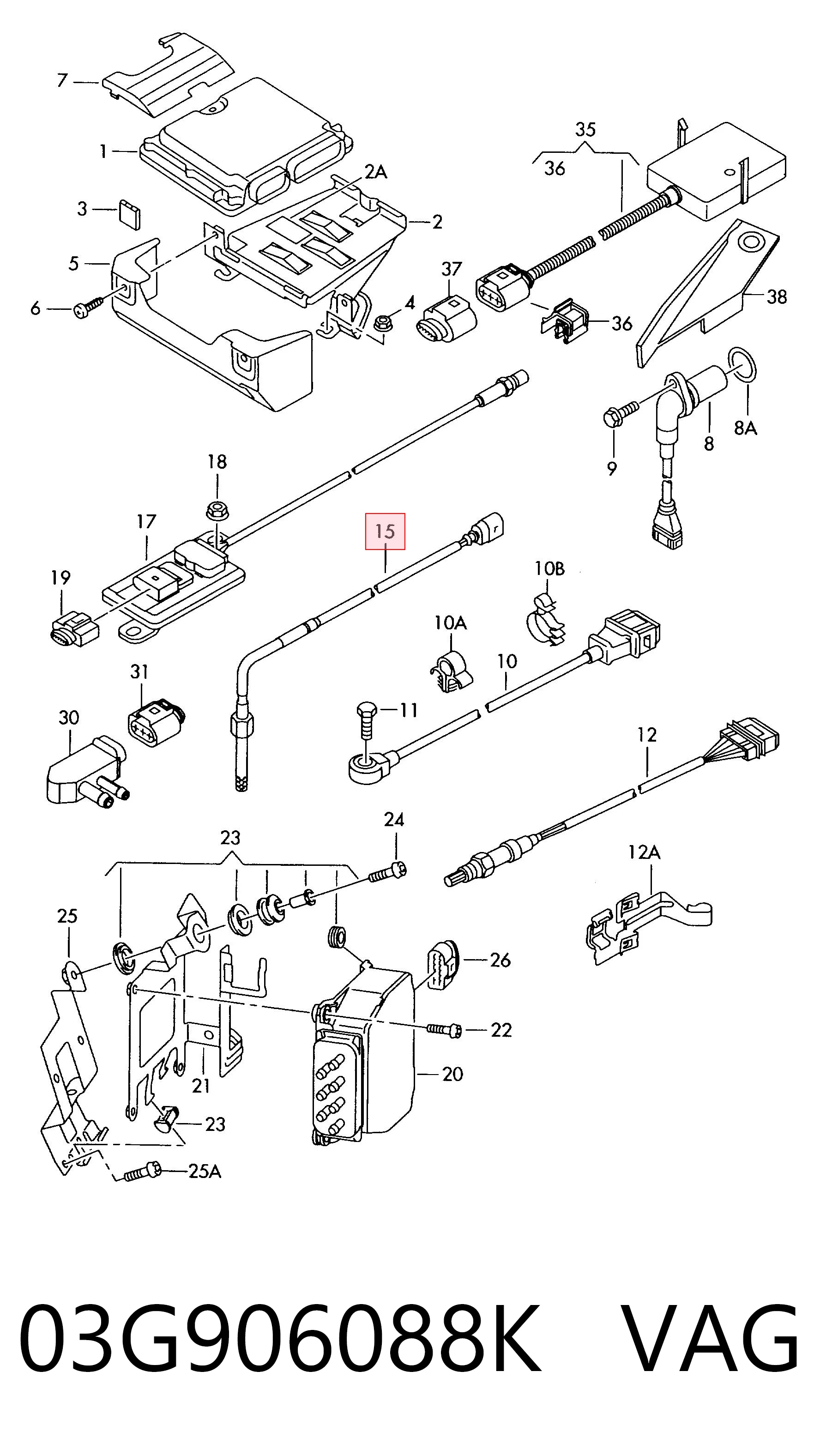 03G906088K VAG Sensor de temperatura de gases de escape antes del filtro de partículas
