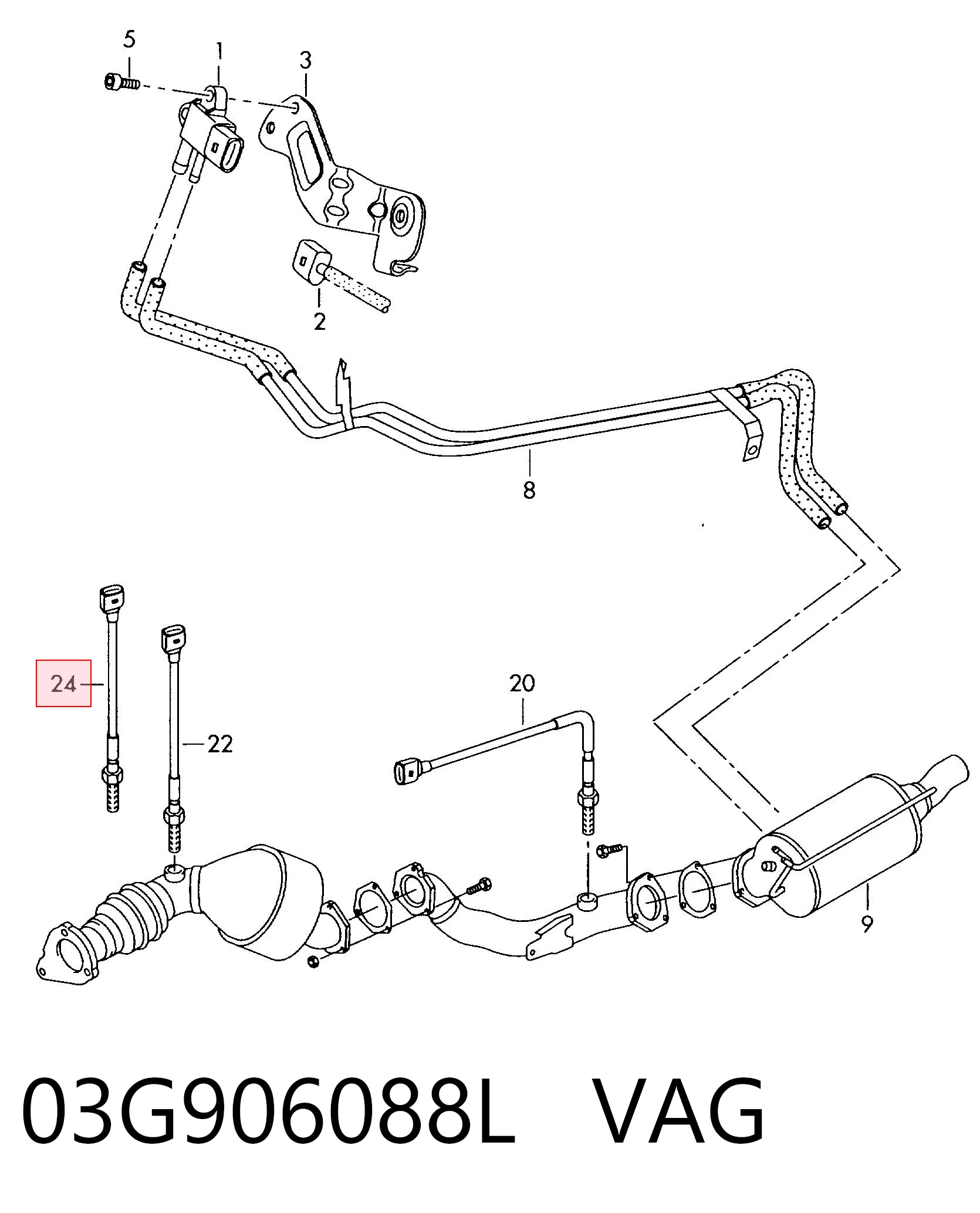 03G906088L VAG Sensor de temperatura de gases de escape antes de la turbina