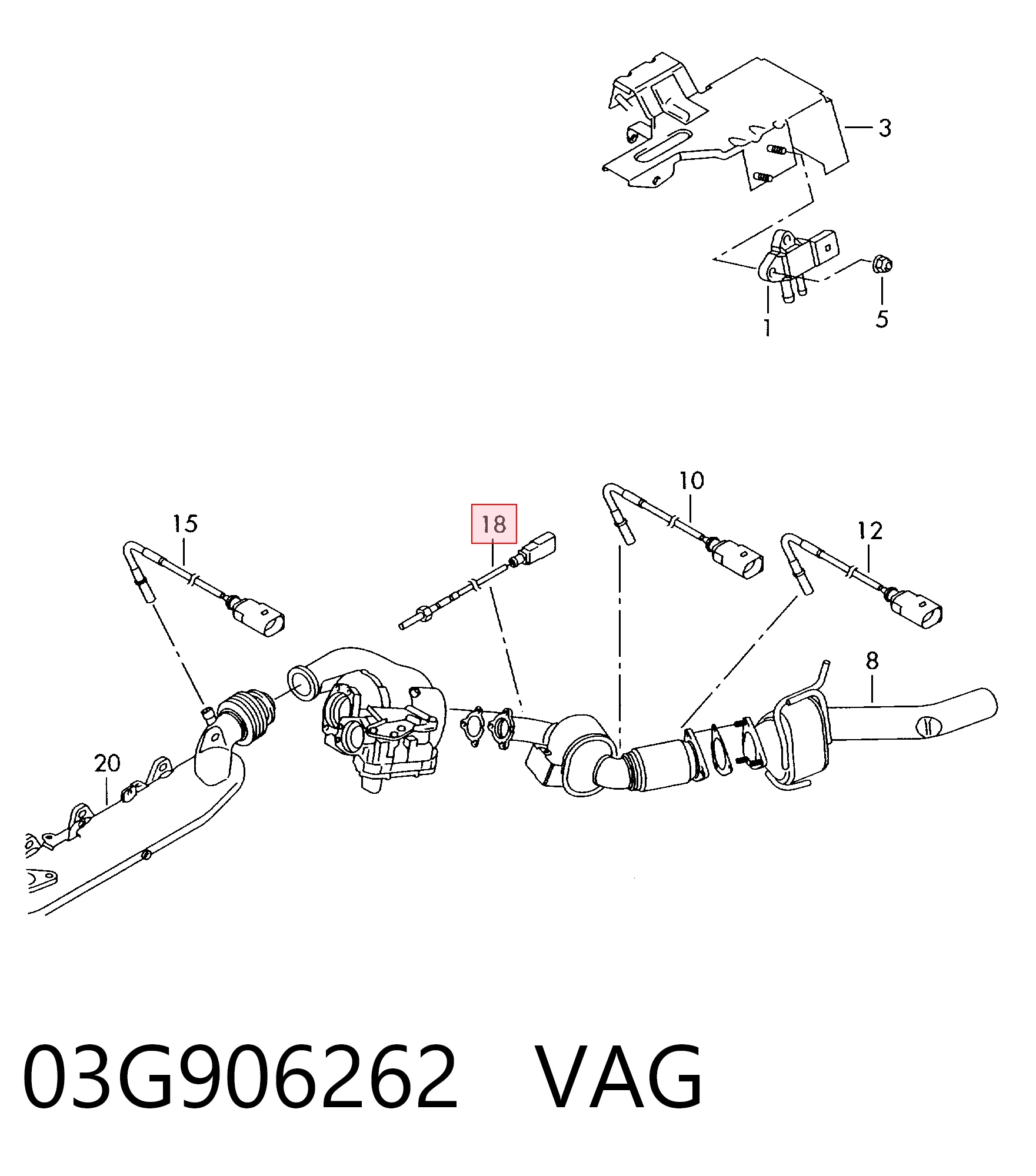 03G906262 VAG Sensor de oxígeno previo al catalizador
