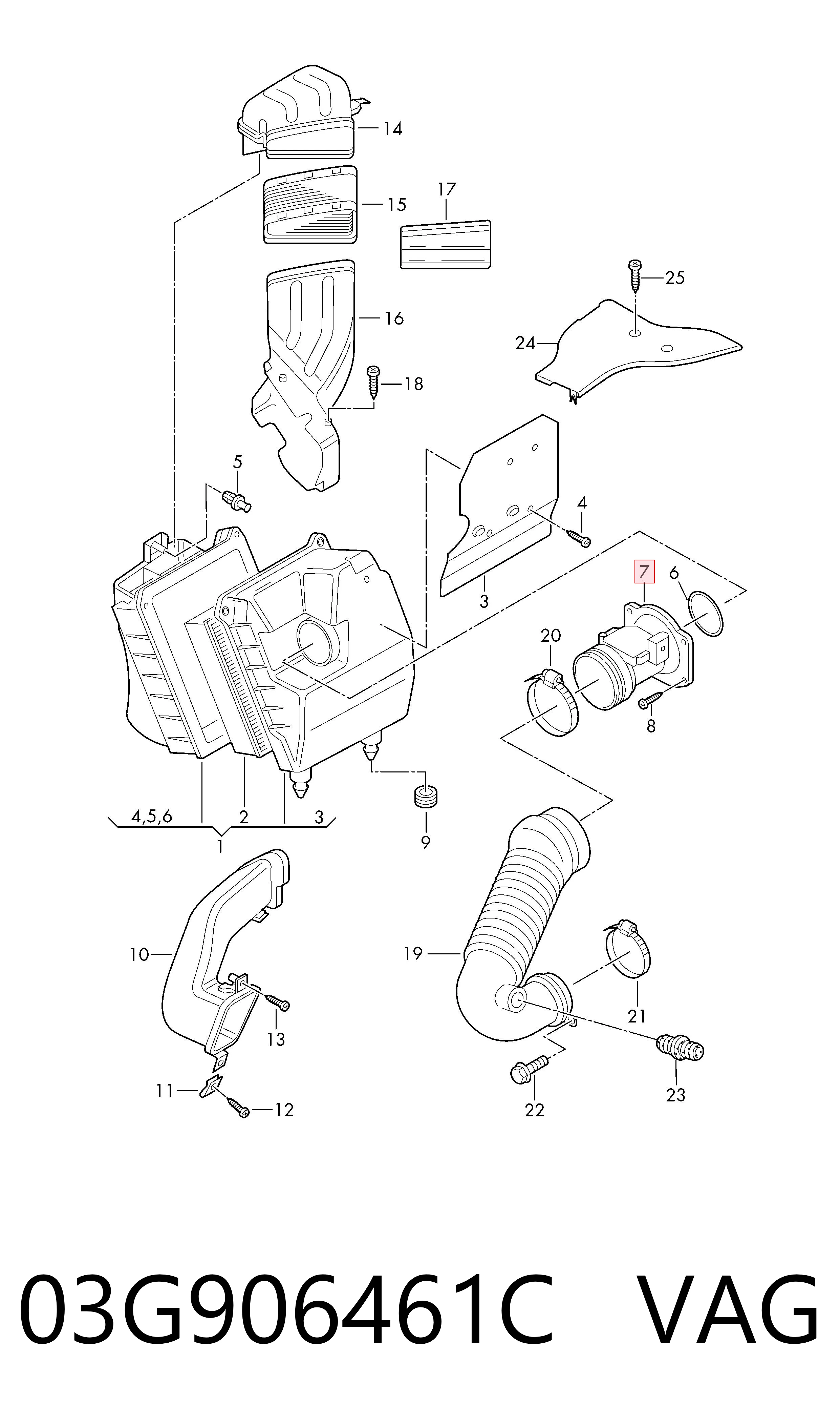 03G906461C VAG Sensor de flujo de aire