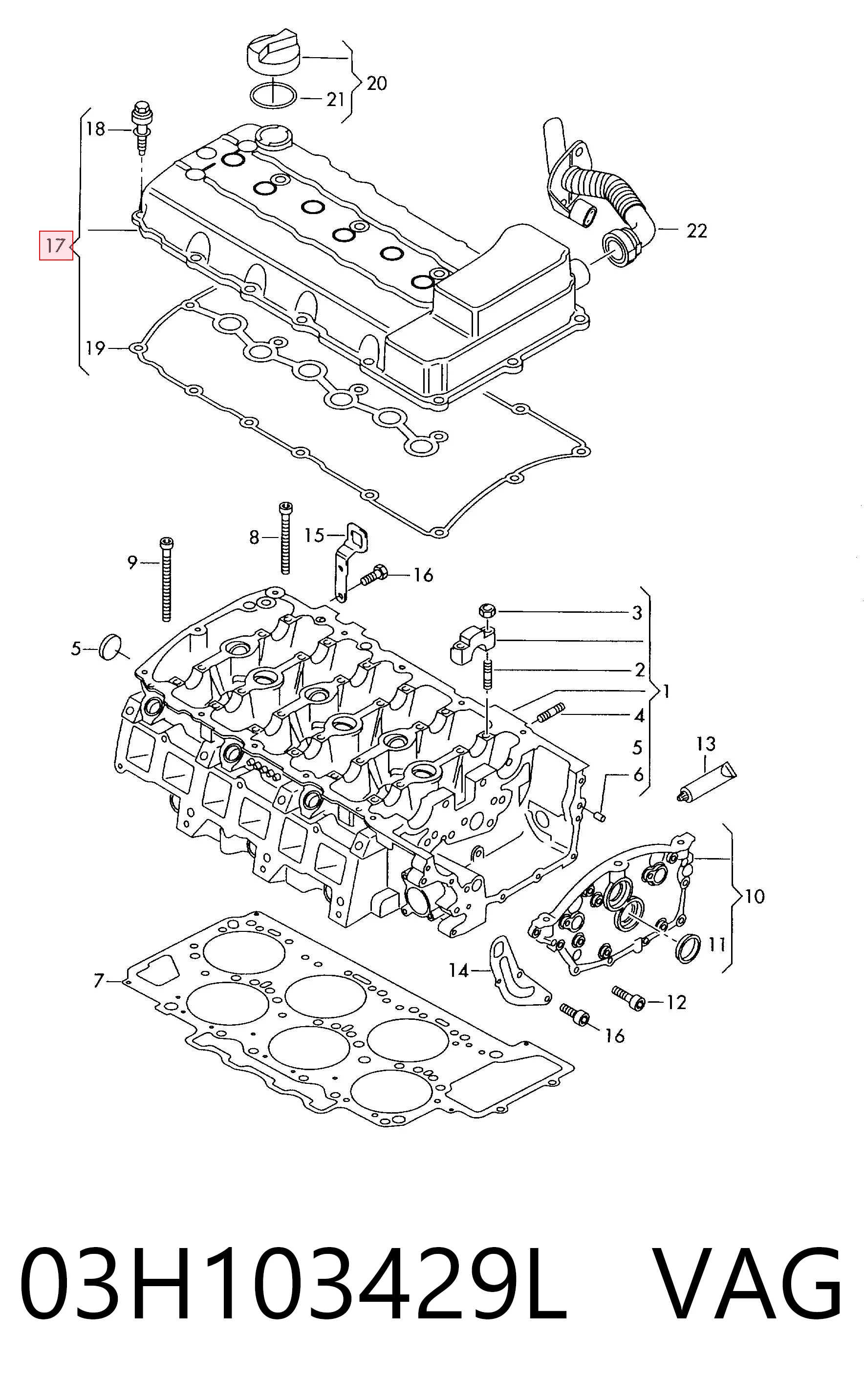 Tapa de balancines para Audi Q7 4LB