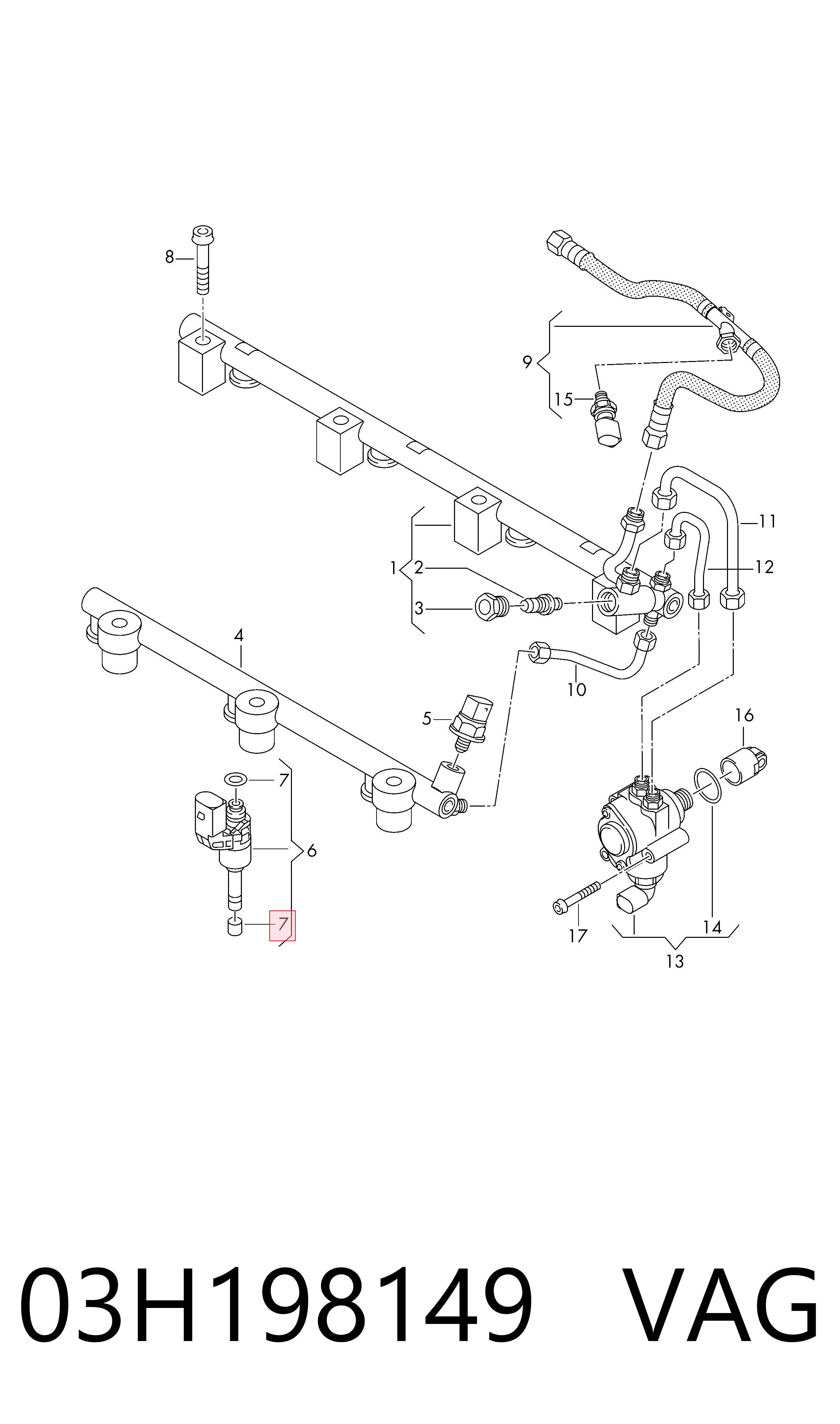 Comprar 03H198149 VAG Junta de inyectores