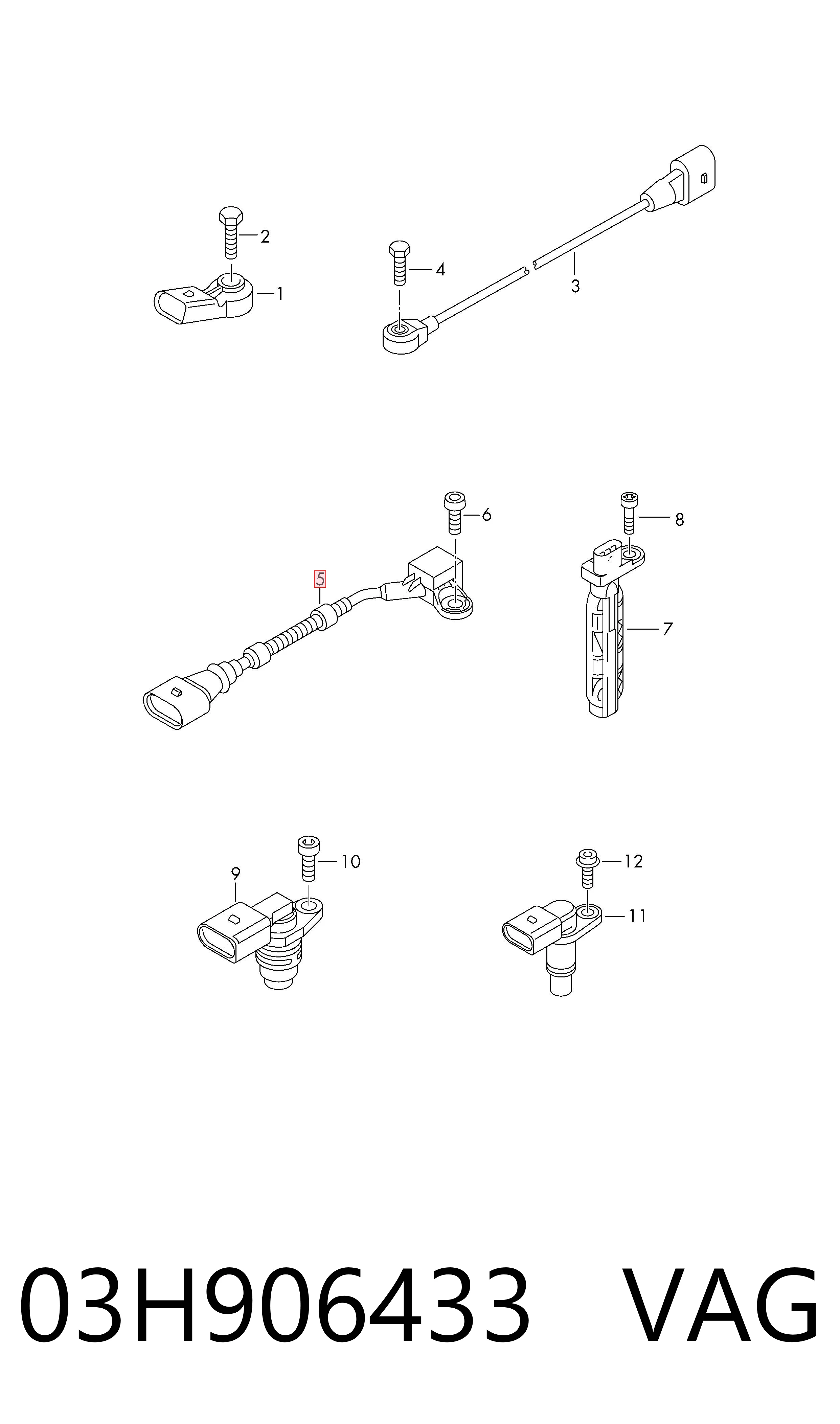 03H906433 VAG Sensor de posición del cigüeñal