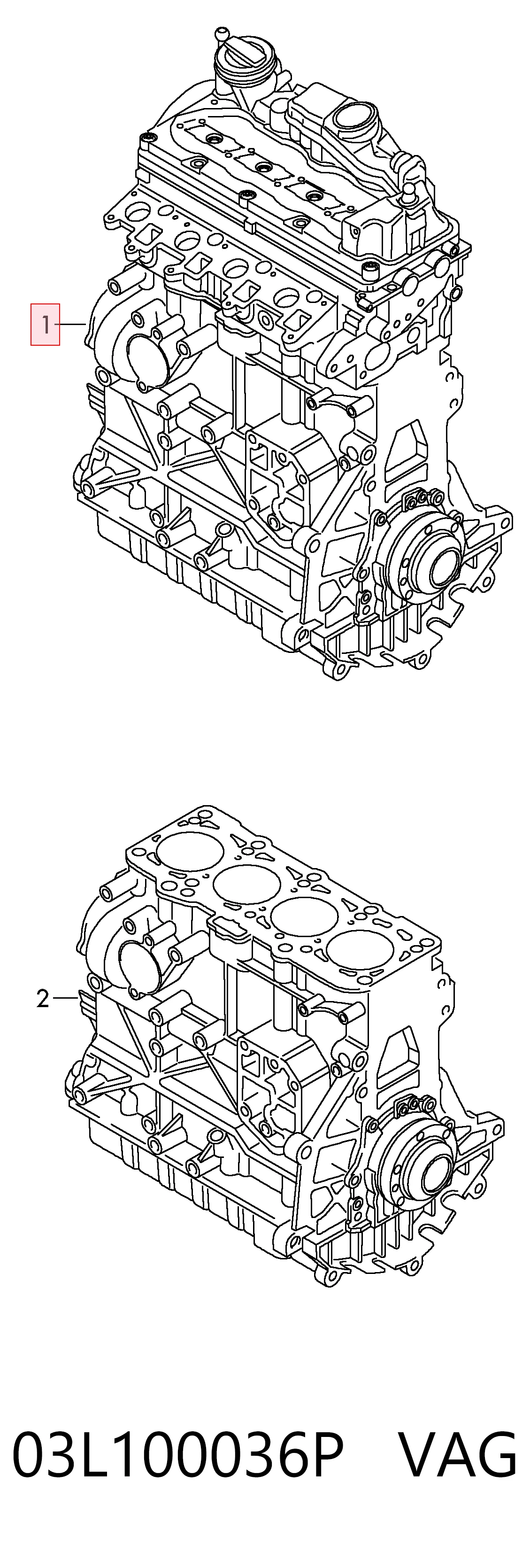 03L100036P VAG Motor completo